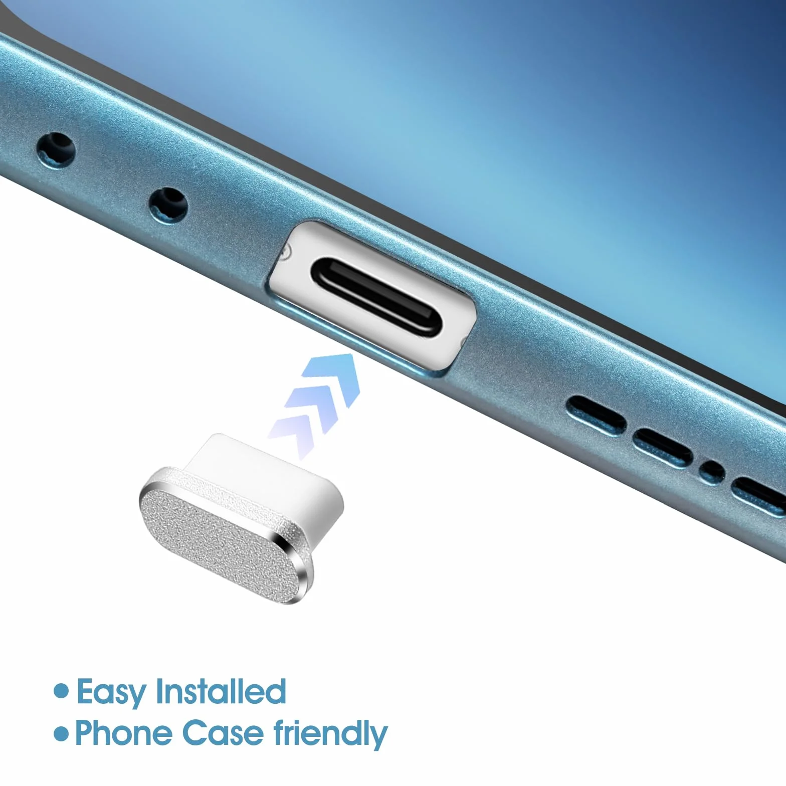 Metalowa wtyczka przeciwpyłowa USB-C, 4 szt., typ C, metalowa wtyczka do czyszczenia, wtyczka portowa USB-C, ochrona przed kurzem, zaślepki, przyłącze ładowania, USB-C