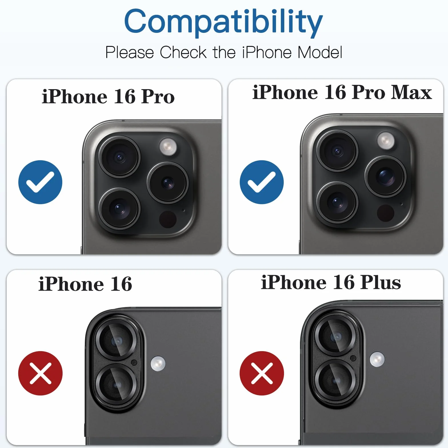 [2-pak ochrony obiektywu aparatu do iPhone'a 16 Pro/16 Pro Max, szkło hartowane 9H, pokrywa z płyty aluminiowej lotniczej, Night Circle, przejrzystość HD, kompatybilna z etui, łatwa