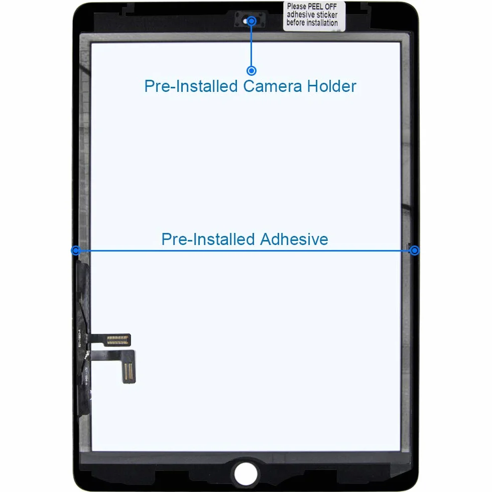 MMOBIEL Digitizer szkło do wyświetlacza kompatybilne z iPad 7 2019 / iPad 8 2020 10,2 cala (czarne) ekran dotykowy część zamienna wraz z zestawem narzędzi