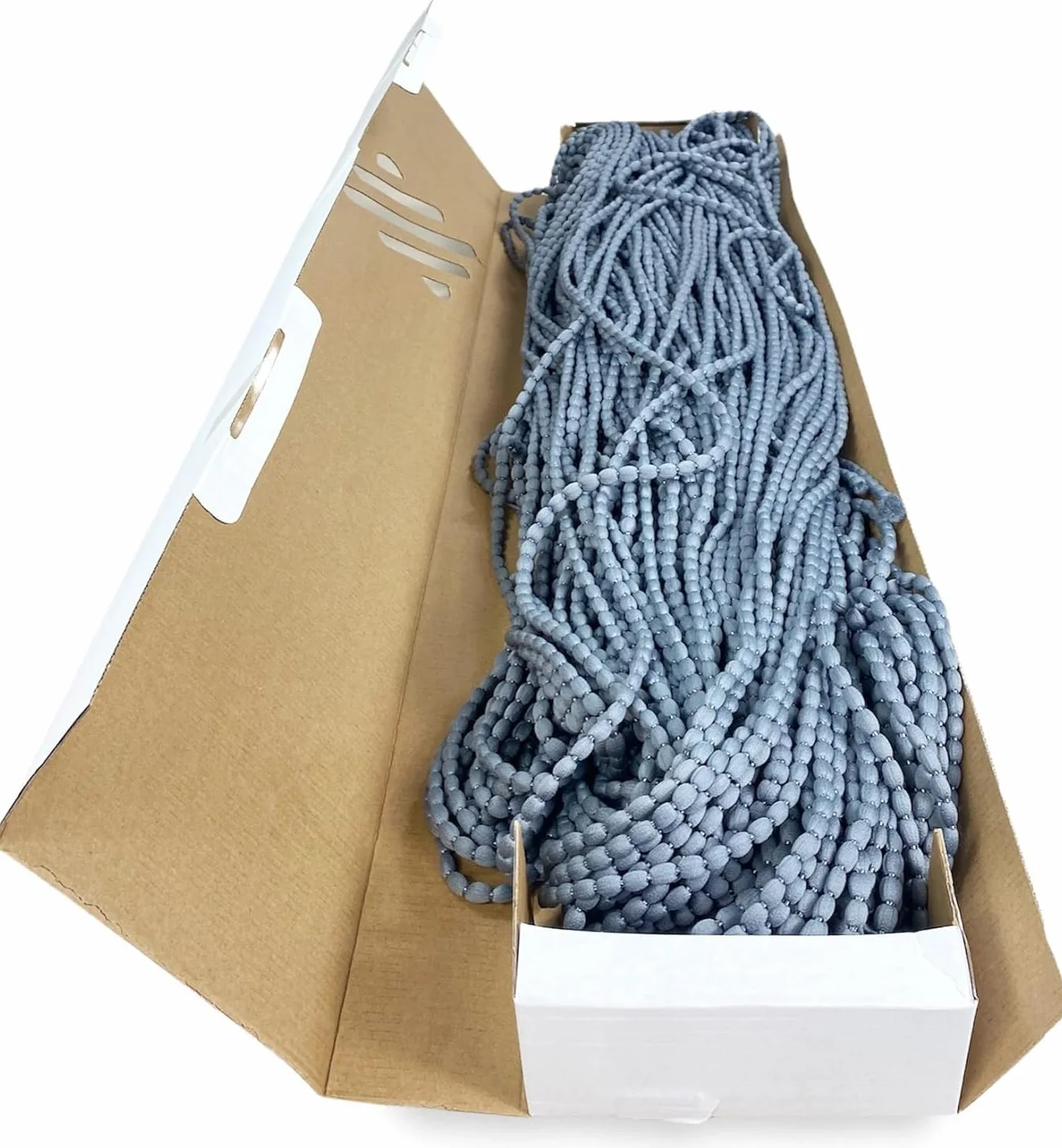 Mariel Rideau de Porte à Fils Polyester Doux Barre PVC Silencieux Recoupable Gris 100x220 cm