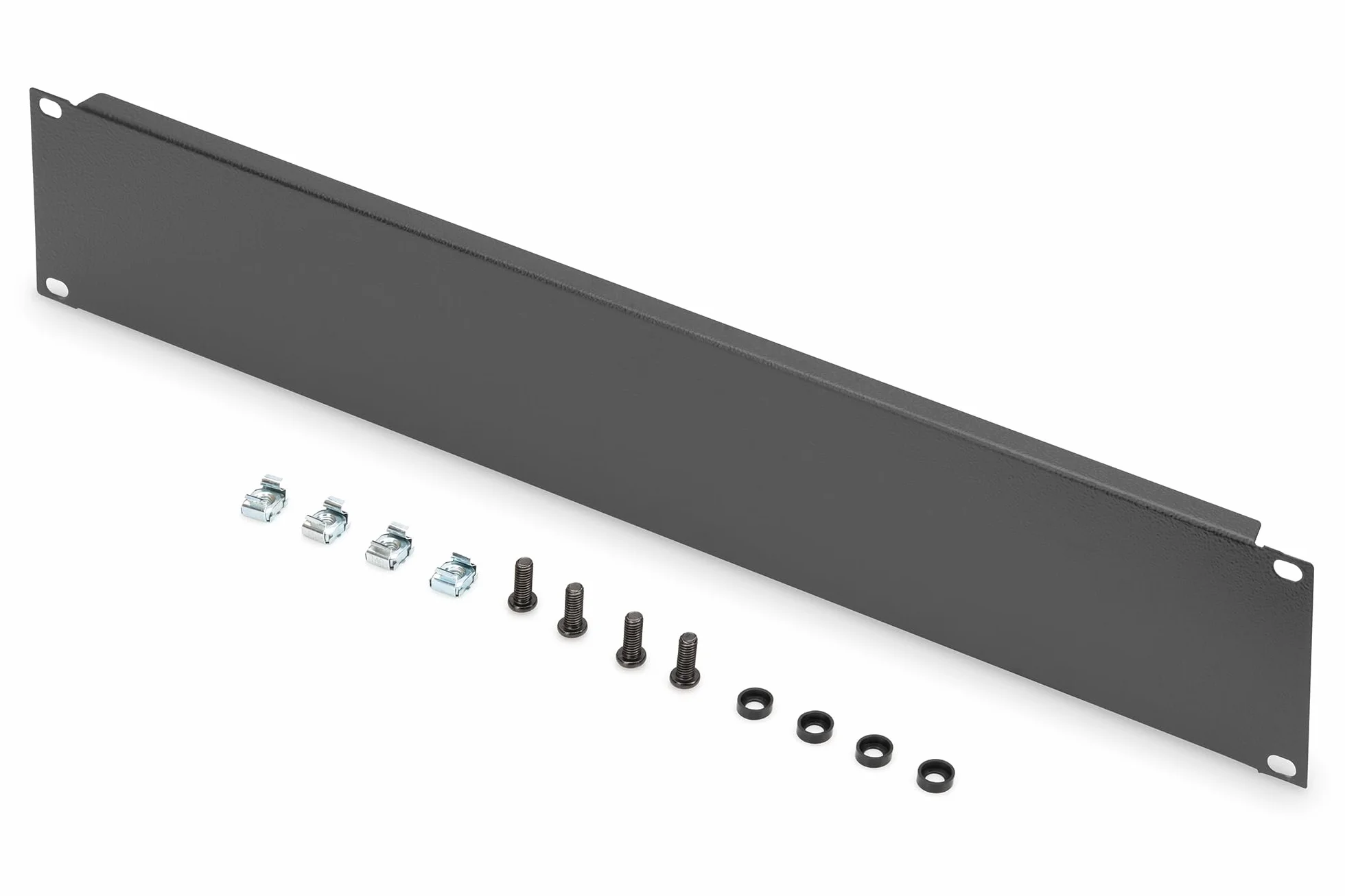 DIGITUS Panneau de recouvrement 19" 2U Cache pour armoire réseau serveur rack tôle d'acier laqué poudre Noir