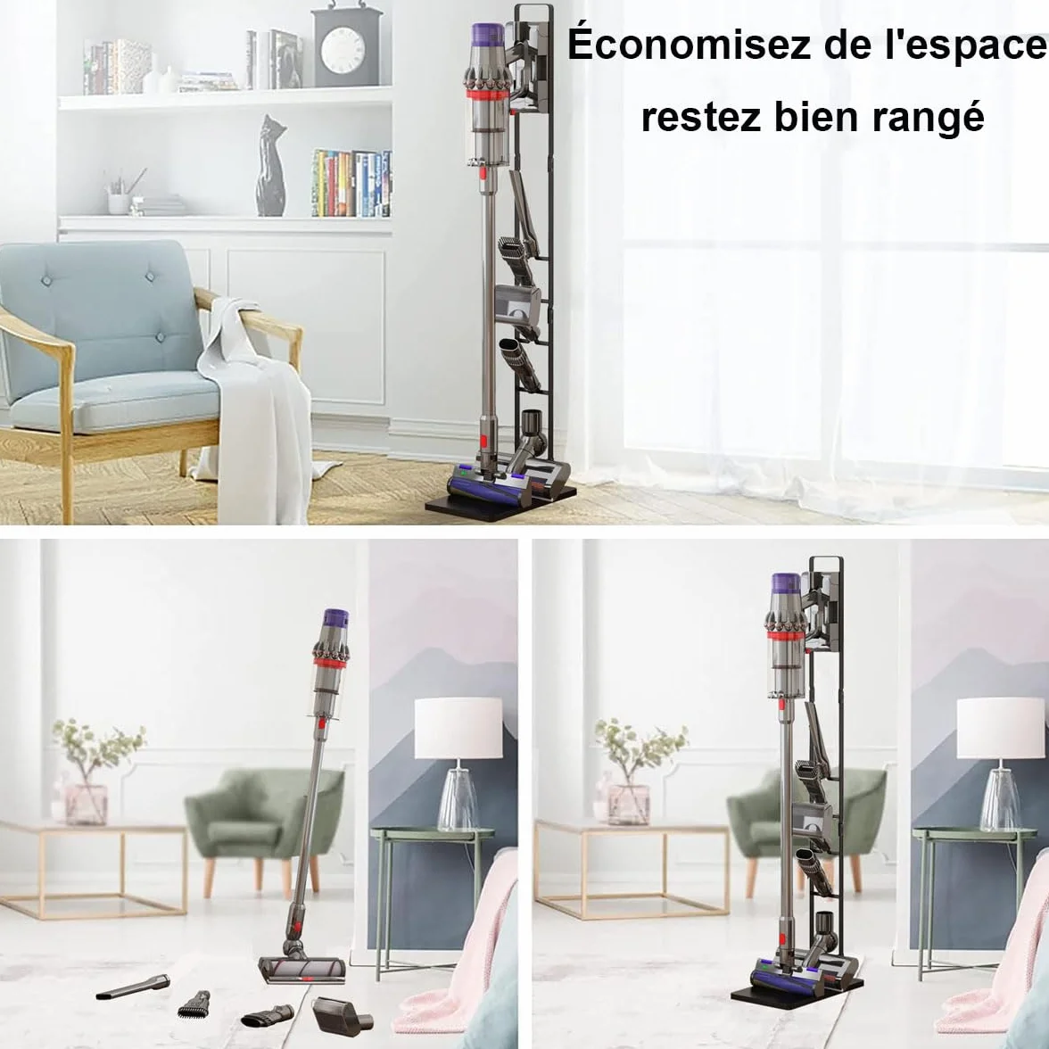 Foho Support pour Dyson V16 Gen5 V15 V12 V11 V10 V8 V7 V6, Porte Accessoires Socle D'aspirateur Organisateur Métallique