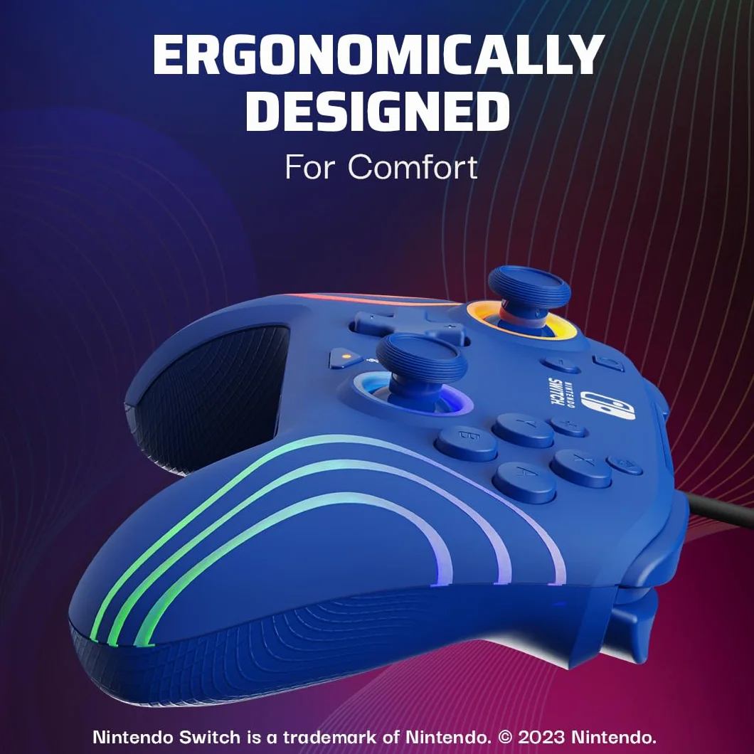 Switch Afterglow Wave Wired Controller Blue