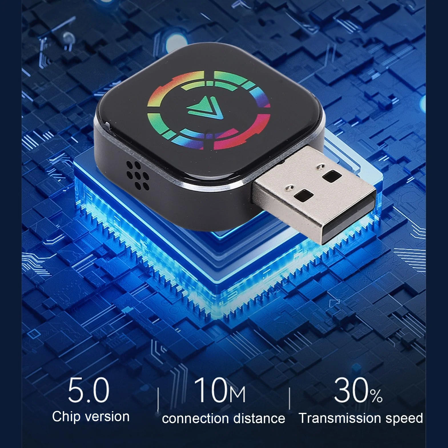 Ejoyous 2-w-1 Bezprzewodowy Adapter Auto Auto, Wireless Adapter 5.8 GHz-WLAN z Adapterem Typu C-AUF-USB IOS 6+/ 10+