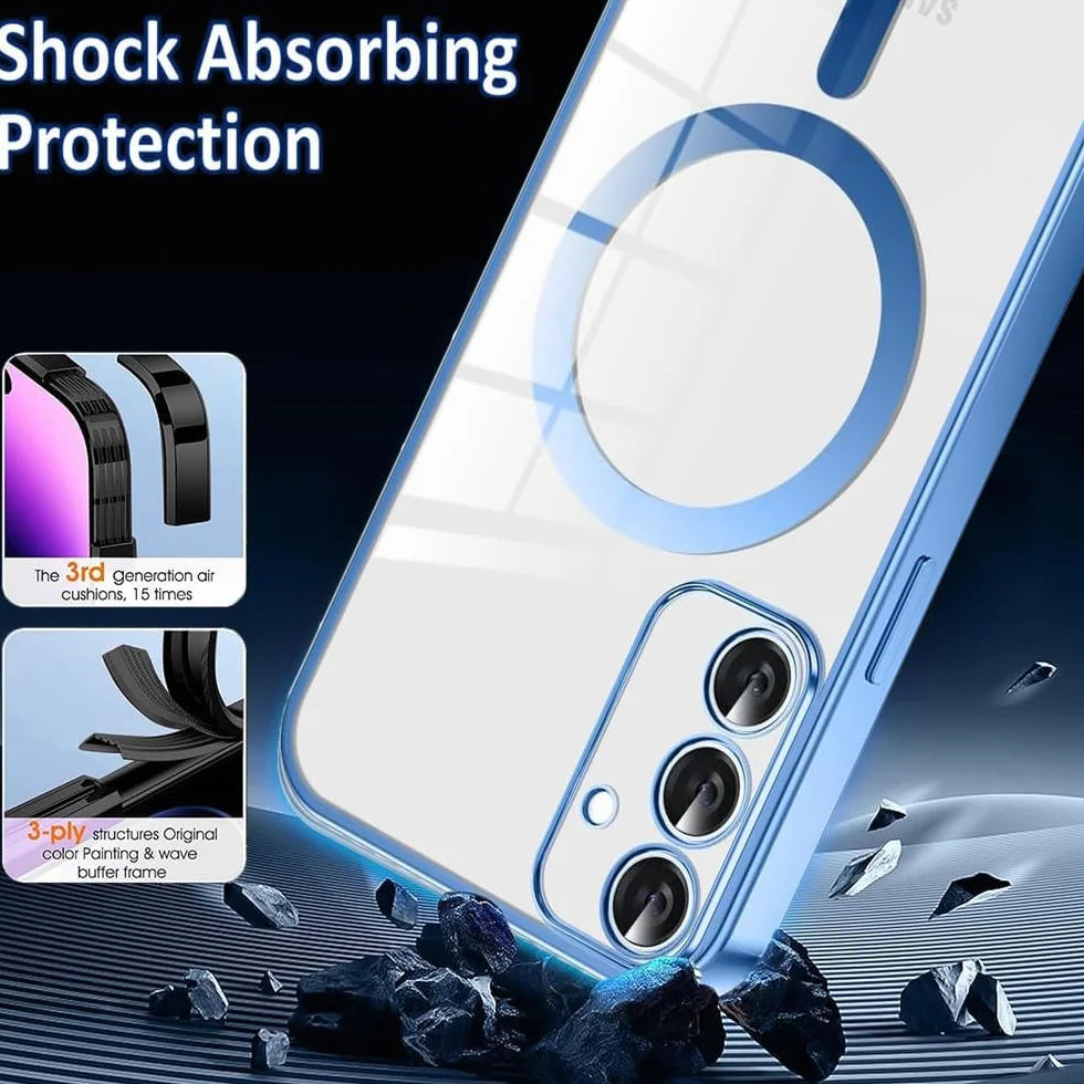 CaseLover Magnetyczne etui na telefon komórkowy Samsung Galaxy A57 5G, etui ochronne ze smyczką, przezroczyste silikonowe etui na telefon komórkowy, ze sznurkiem do zawieszenia, odporne na uderzenia