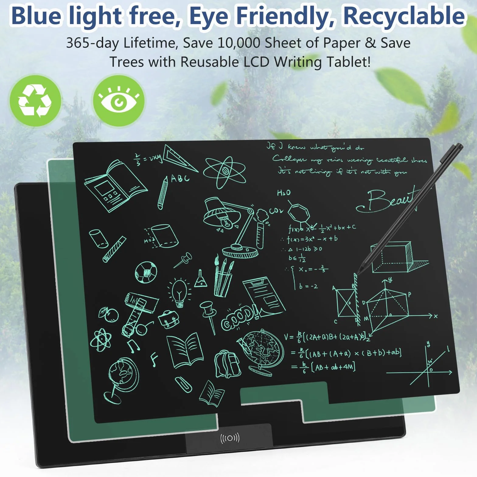 Tablette d'écriture LCD 14,3 Pouces Réutilisable Ardoise Électronique pour Bureau