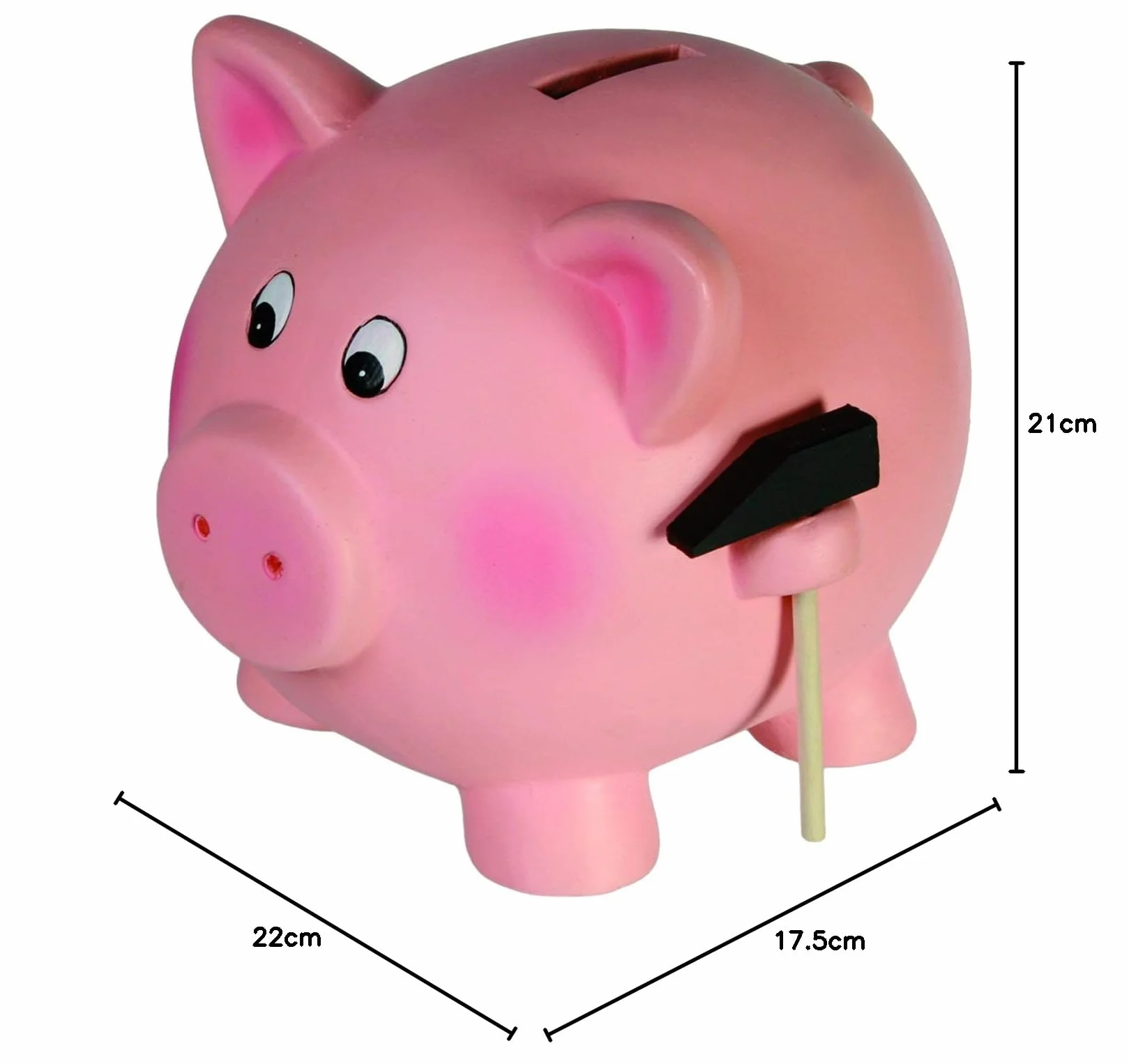 Tirelire Cochon Géante XXL en Céramique Rose Argent avec Marteau et Enclos Bois