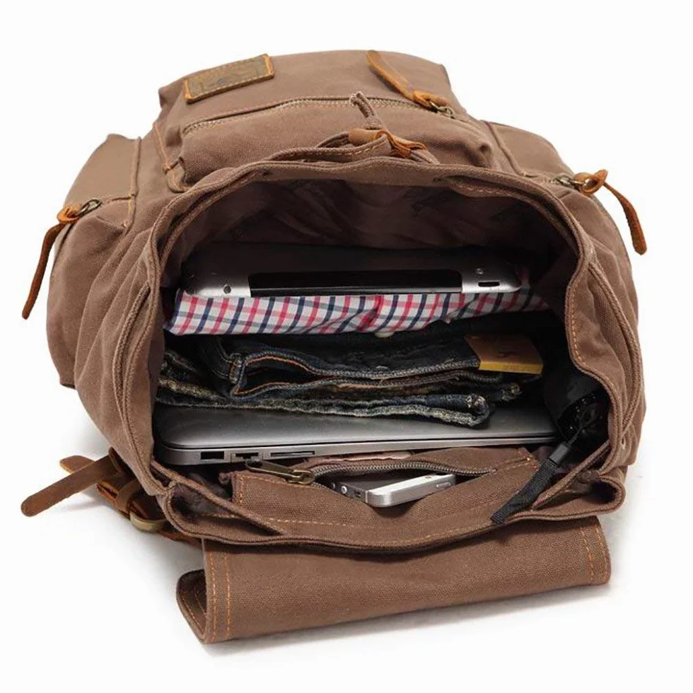 Vintage unisex plecak płócienny plecak na laptopa 12-17-calowe plecaki na co dzień