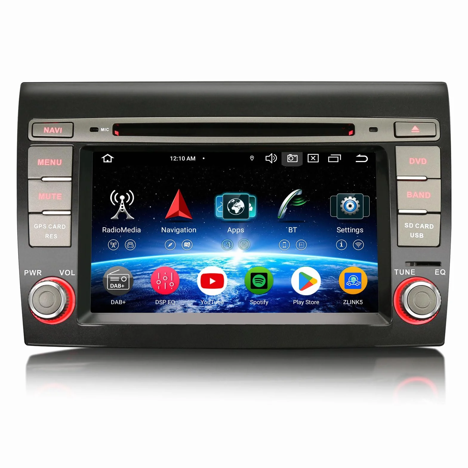 Erisin radio samochodowe 7 cali 8-rdzeniowe 4GB+64GB z systemem Android 14, Bluetooth, nawigacja GPS dla FIAT Bravo 2007-2014, bezprzewodowe CarPlay, Android Auto, WiFi, DSP, DAB+, USB, FM, RDS