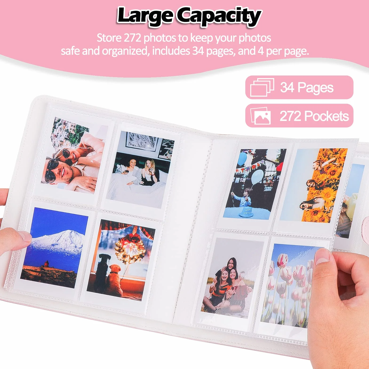 COLOCASTLE Album Photo pour Film 3 Pouces 272+1 Poches Compatible avec Fujifilm Instax Mini Polaroid Kodak