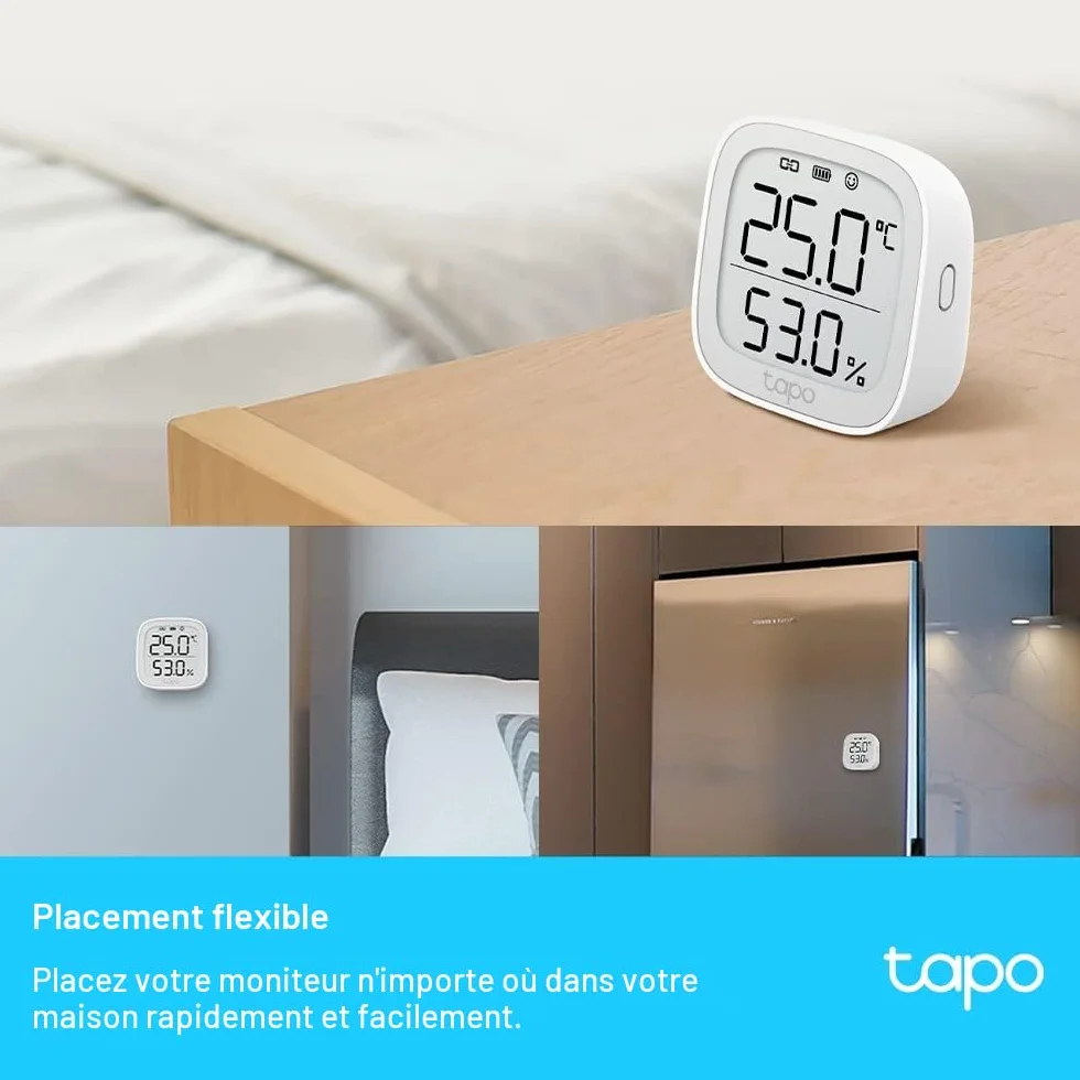 Tapo T315 Thermomètre d'intelligent Hygromètre Capteur d'Humidité Moniteur de Température, Affichage E-ink 2,7"
