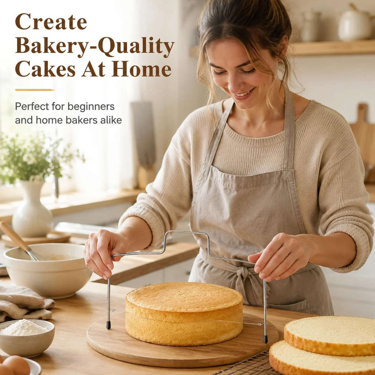 Coupe-Gâteau Réglable Acier Inoxydable Fil Précision Outil Pâtisserie Layer Cake Génoise