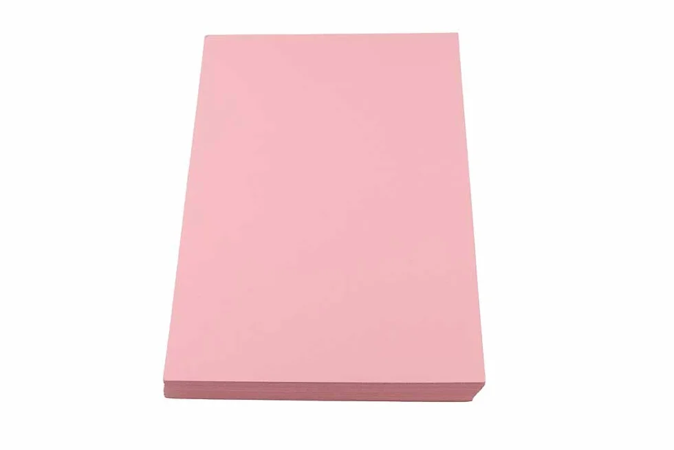 Carton coloré A4 220 gsm Rose Pastel Lot de 100 feuilles