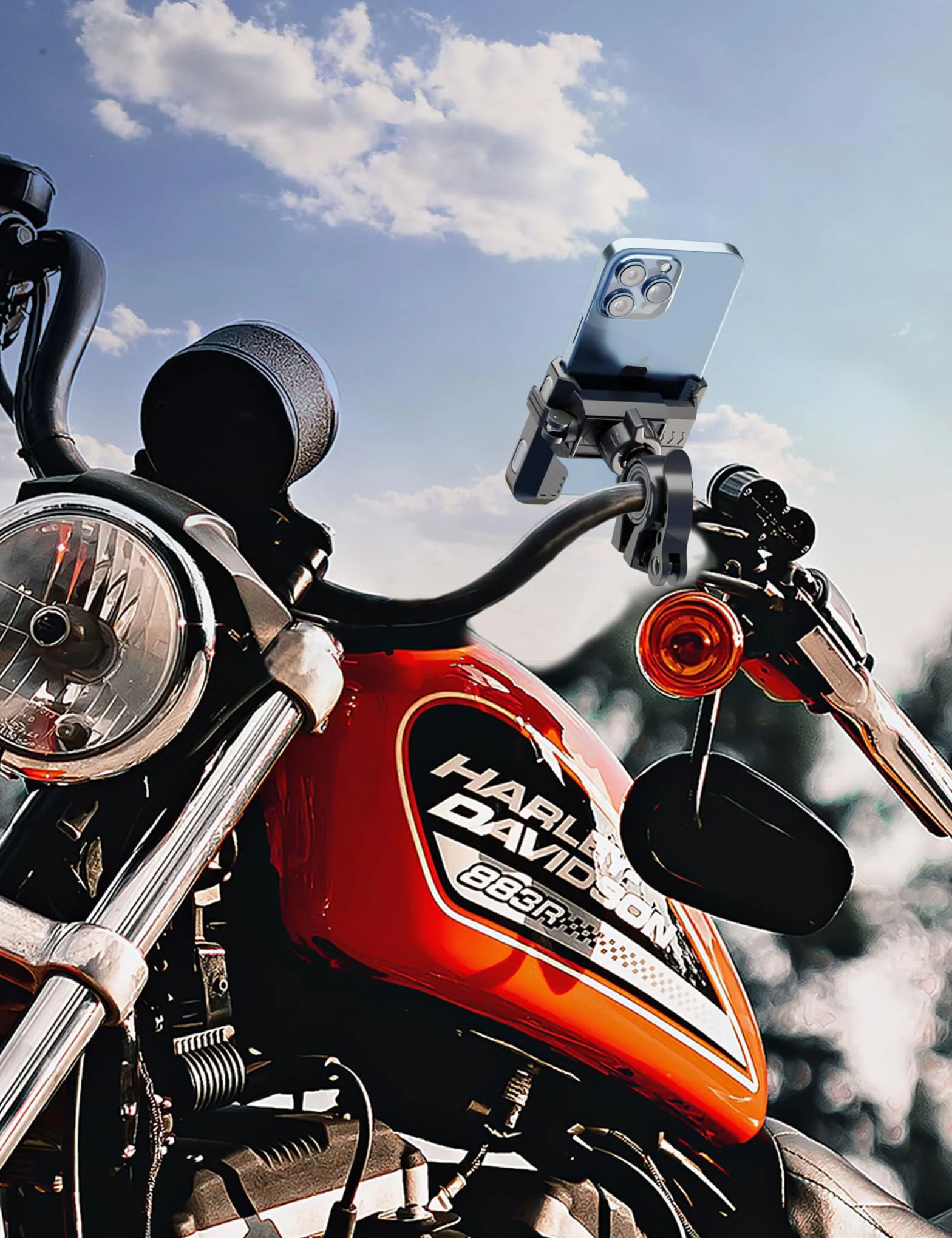 Grefay Uchwyt na Telefon Rowerowy (Szybki Demontaż 1S) Uchwyt Telefon Motocyklowy z Obrotem 360 na Zewnątrz Uchwyt na Telefon na Kierownicę do Scooter do Smartfona 4.5-7.0