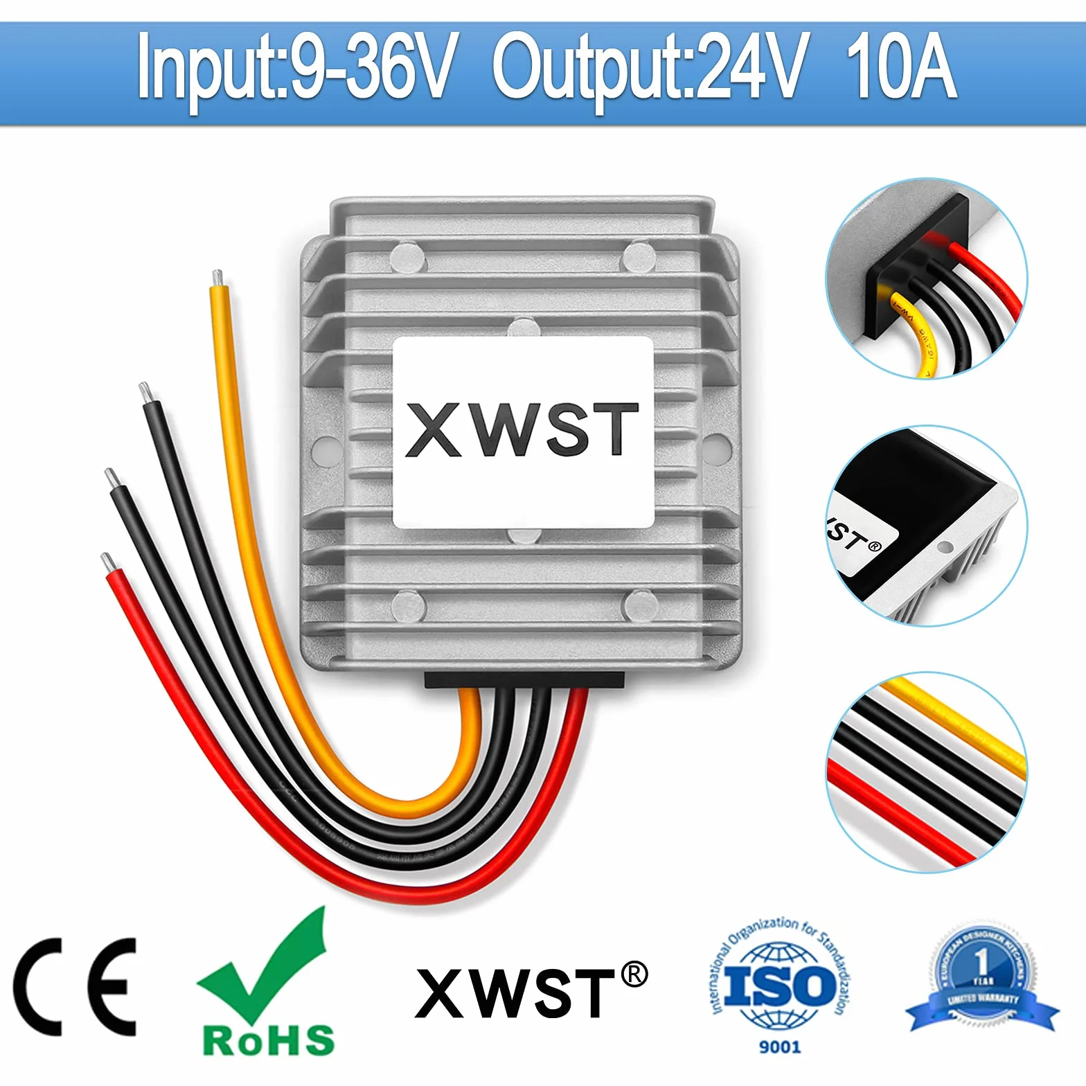 CC12V 24V na 24V 10A 240W regulator napięcia DC 9-36V na 24 V Transformator Adapter do samochodu ciężarowego, silnika, łodzi