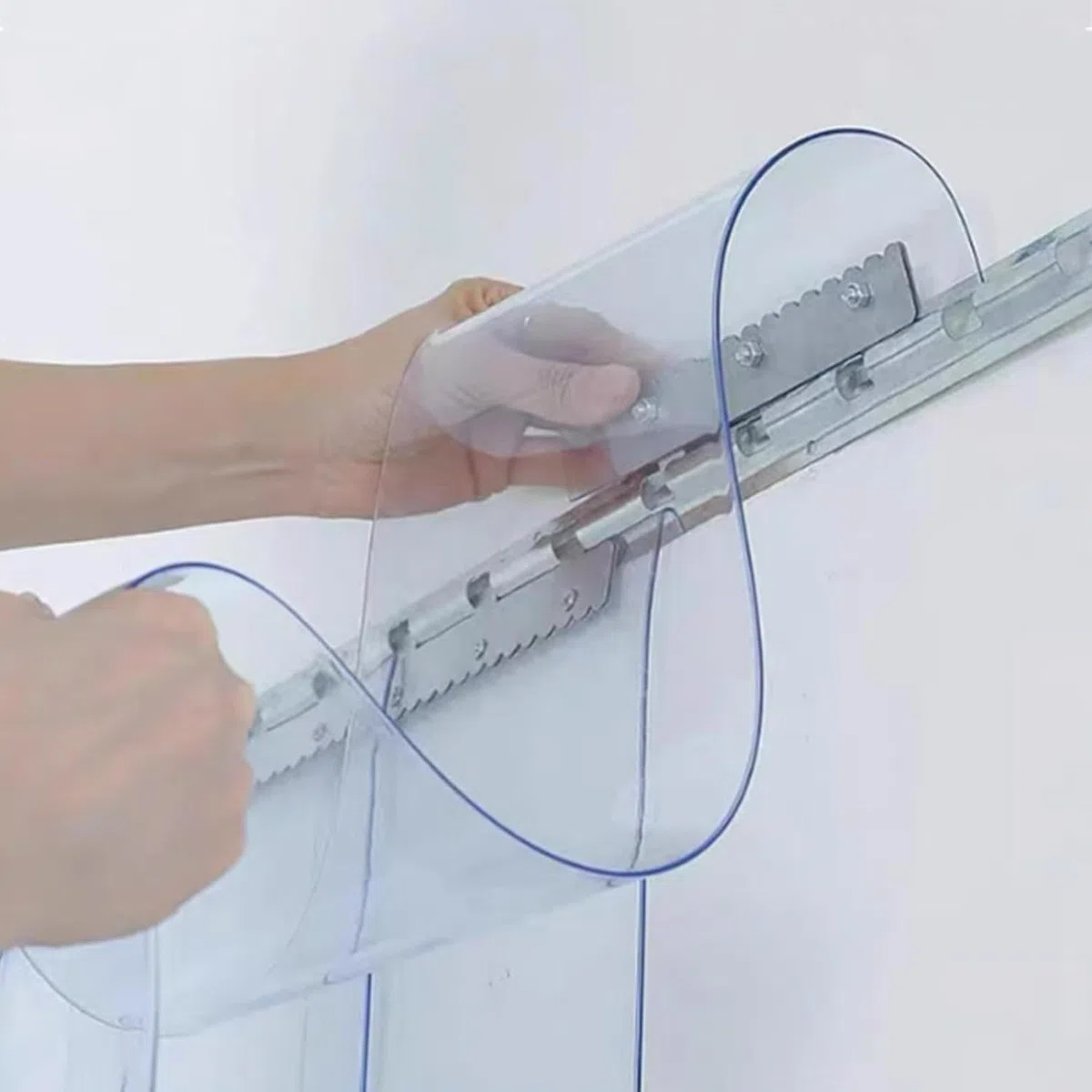 Rideau en PVC - Kit industriel transparent pré-installé - Pour écuries, clôtures, halls - 150-300 cm de hauteur x 75-300 cm de largeur