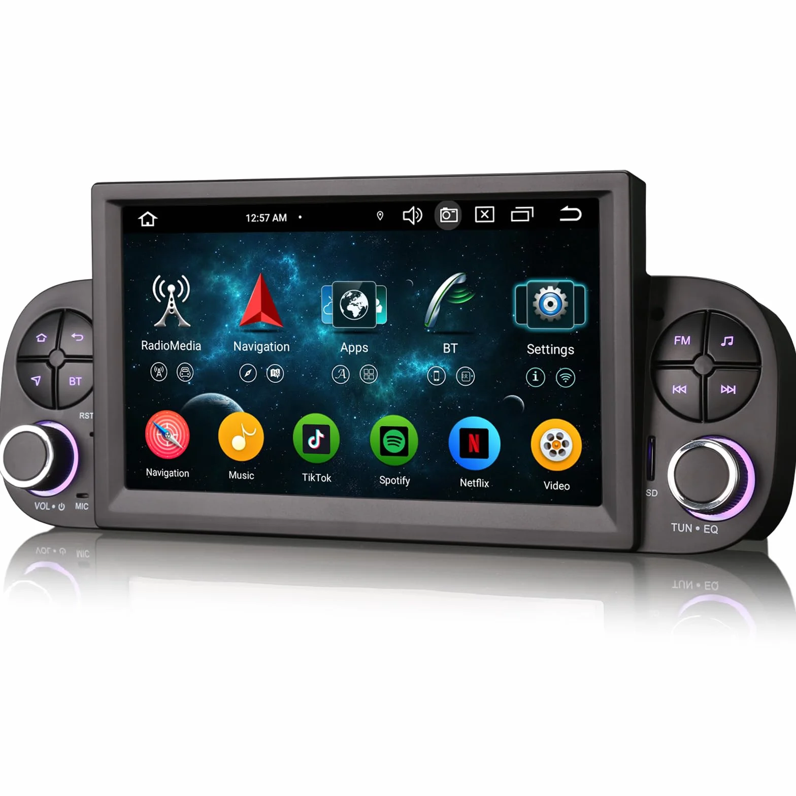 erisin 8-rdzeniowy system Android 14 radio samochodowe Bluetooth 5.0 nawigacja do FIAT Panda IPS ekran dotykowy bezprzewodowy Carplay DSP WiFi Dab+ SWC Canbus Radio GPS Navi DVR OBD2