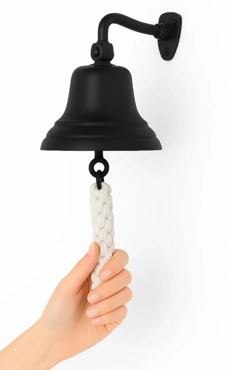 Cloche à Main Noire pour Bar | Décoration Murale Nautique 4 Pouces Son Puissant