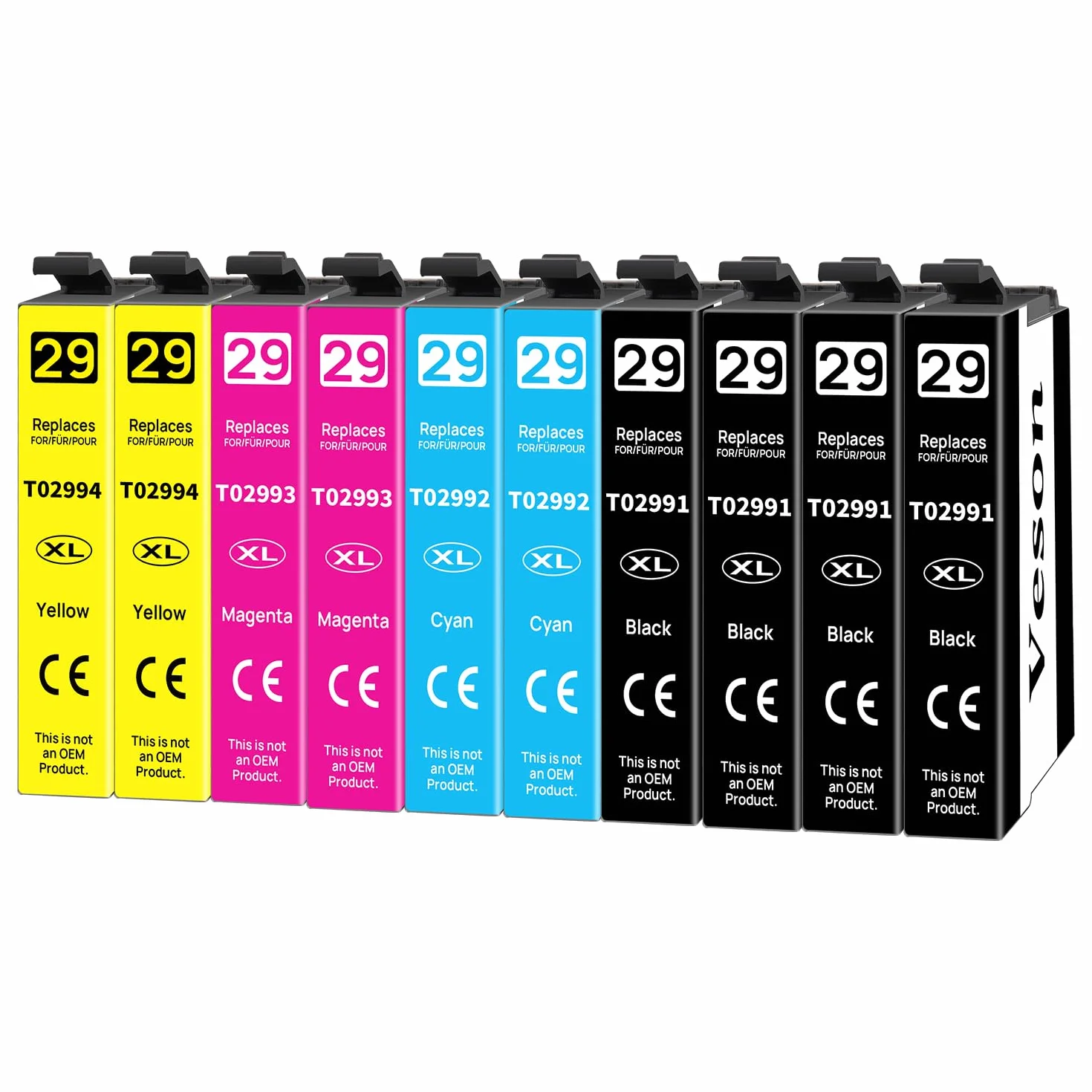 Cartouches d'encre Compatibles pour Epson 29 XL Lot de 10 pour XP-352 XP-342 XP-442 XP-452