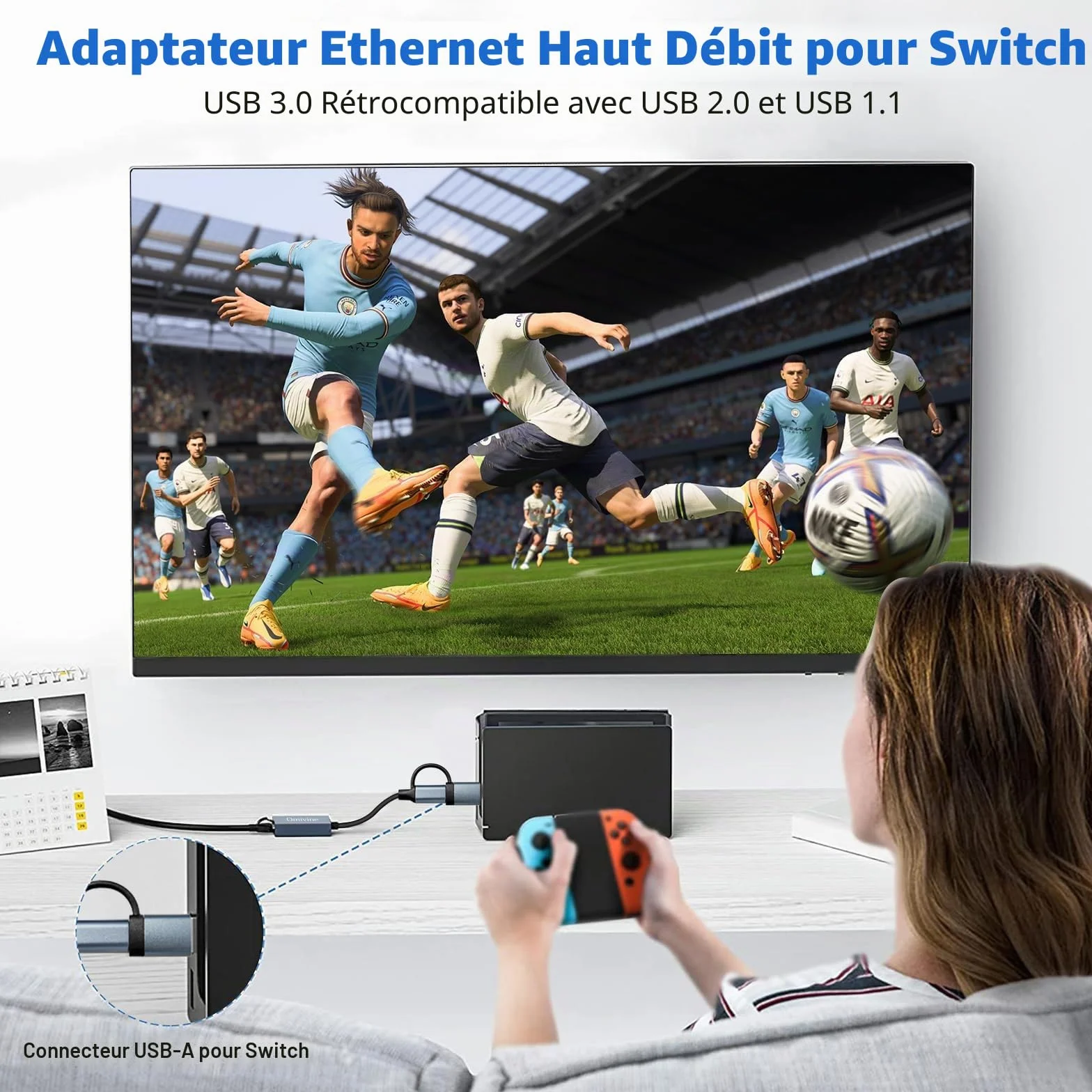 Adaptateur USB C vers Ethernet USB 3.0 RJ45 1000 Mbps Gigabit LAN