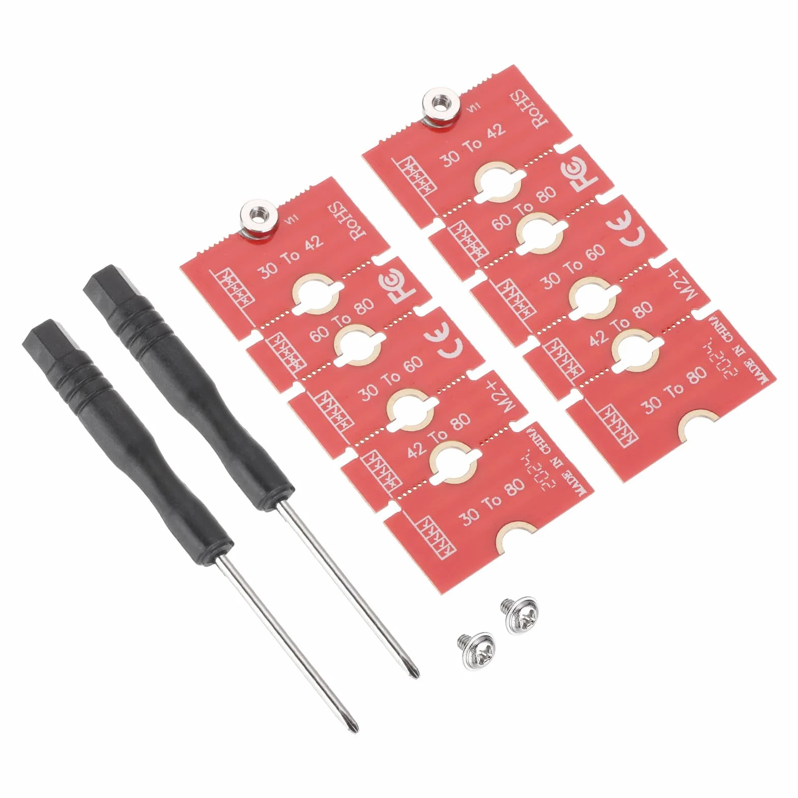 QUARKZMAN 2 szt. M2 M.2 NGFF/NVME długość przedłużacz adaptera 2230, 2242, 2260, 2280 wielofunkcyjny przedłużacz paska SSD płytka PCB do komputera PC obudowa komputera czerwonego