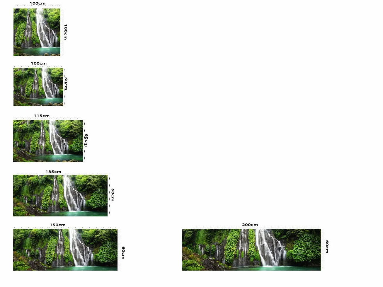 OEDIM PVC Expansé Peinture Impression numérique Cascade Banyumala 150 x 60 cm | PVC Expansé pour Mur, résistant et économique