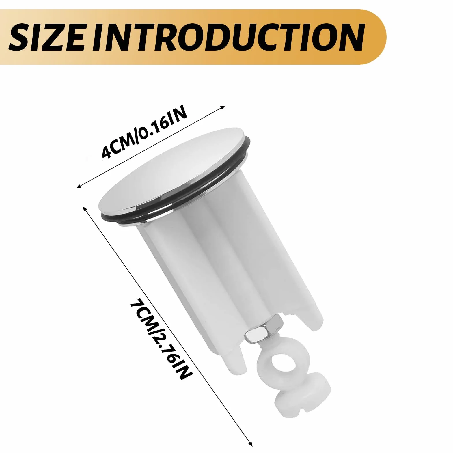 Bouchon De Lavabo Pop-up 40 Mm Universel Finition Chromée Hauteur Ajustable