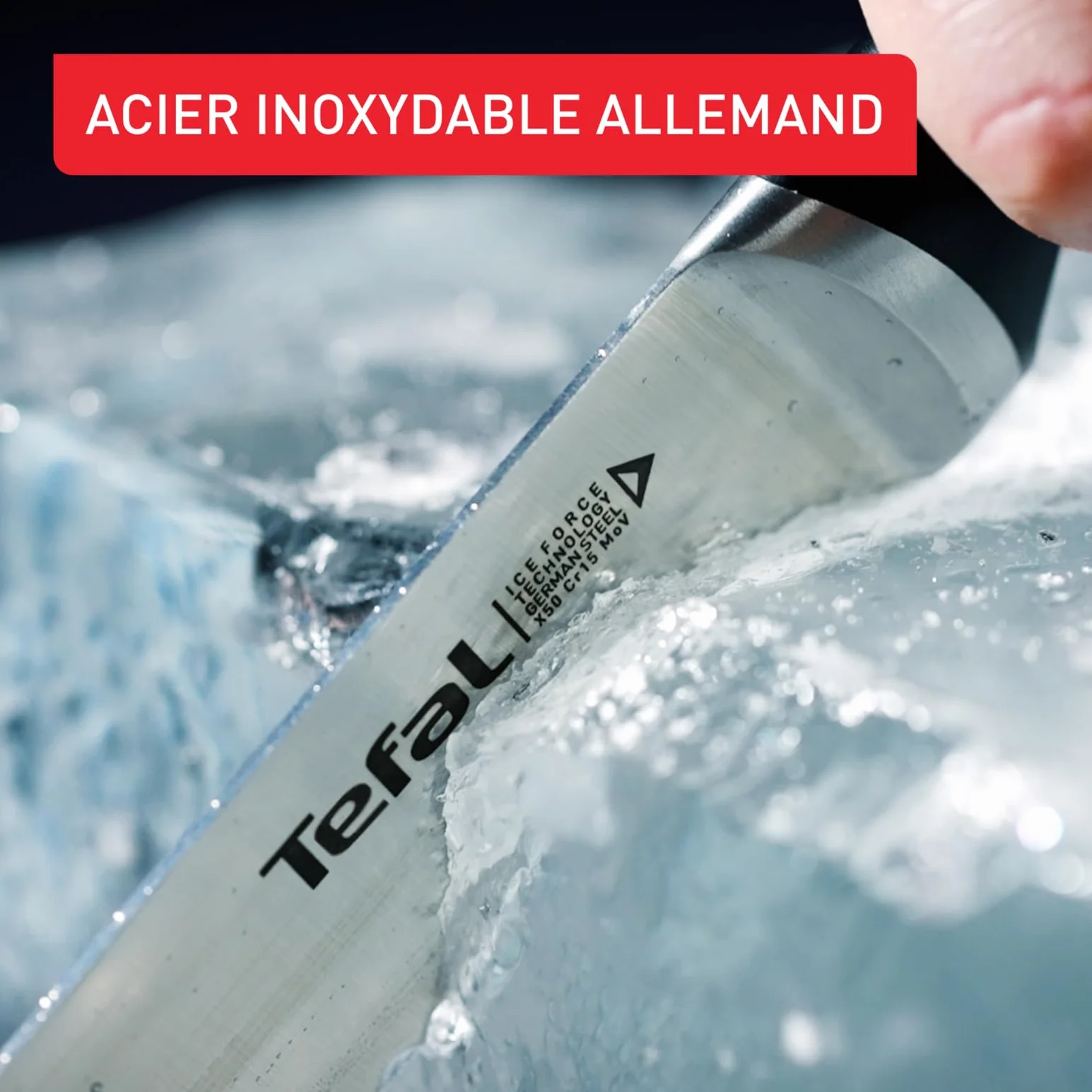 Tefal Bloc couteaux de cuisine Ice Force Ensemble 6 pièces Lame acier inoxydable allemand Garantie 10 ans K232S574