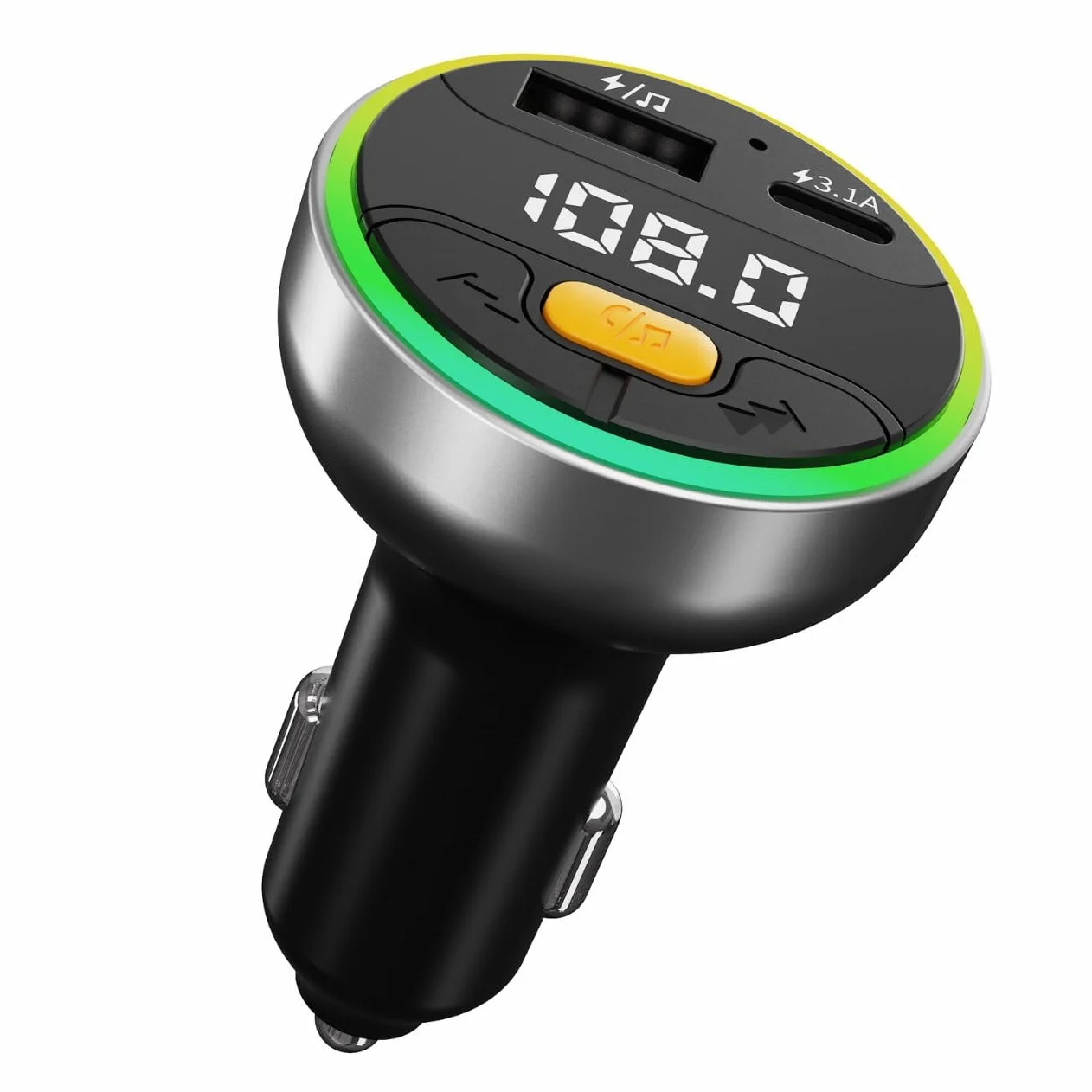 Samochodowy transmiter FM Bluetooth 5.3 Handsfree Wireless Car Kit USB C, ładowarka samochodowa, radio Fm, modulator MP3, adapter