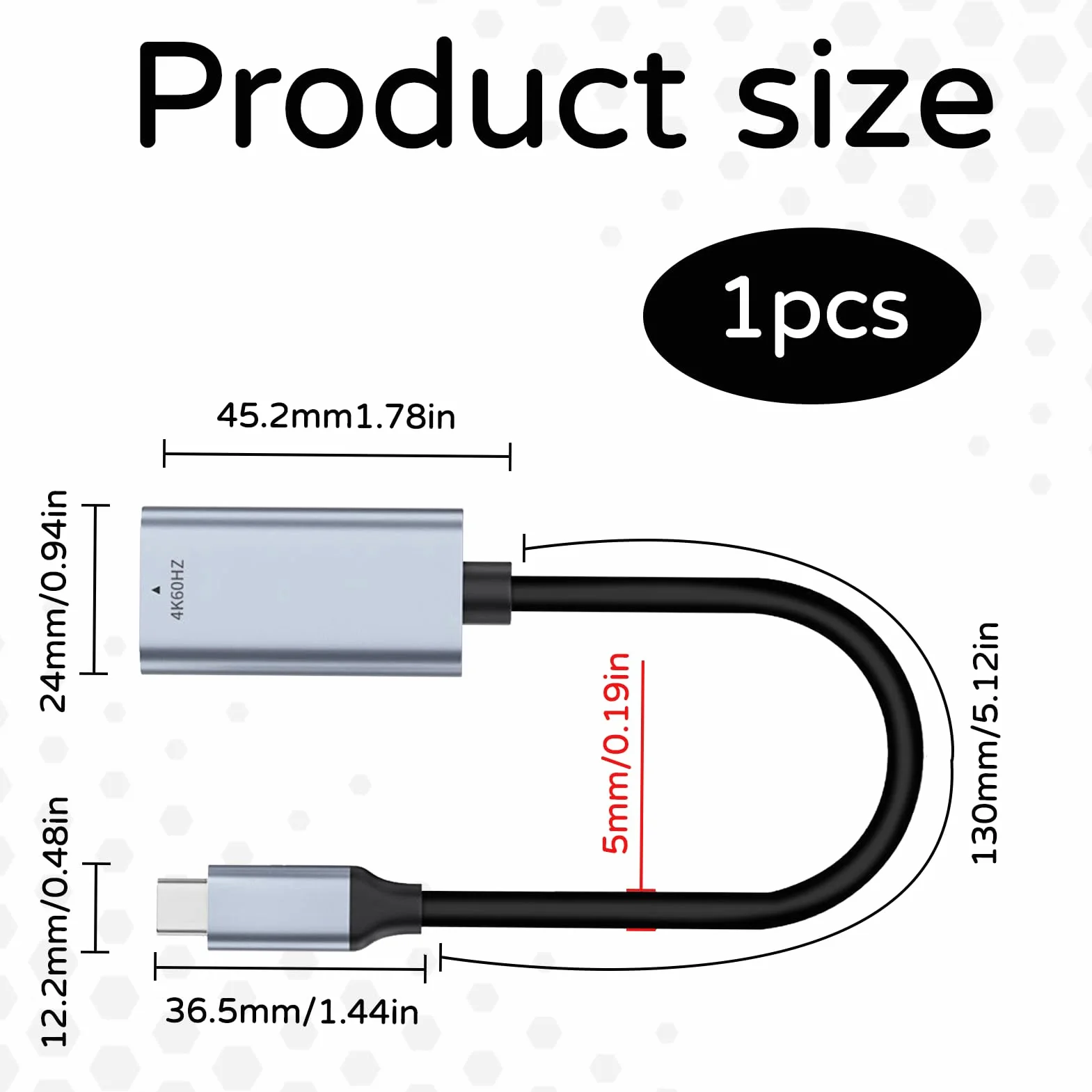 Adaptateur USB C vers HDMI 4K 60Hz Type C Thunderbolt 3 Compatible iPhone 16 Pro MacBook Pro Air
