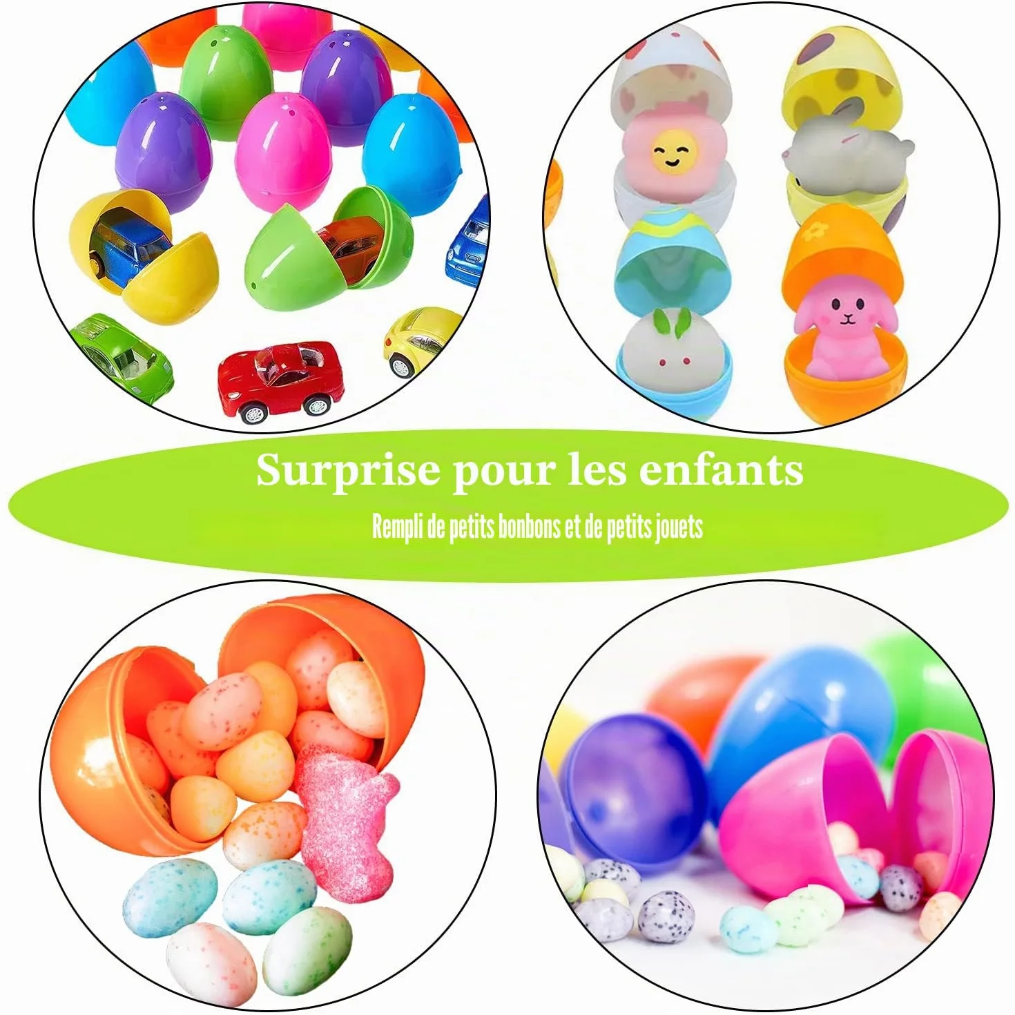KEELYY 50 œufs de Pâques en plastique multicolores à remplir pour cadeaux et bonbons