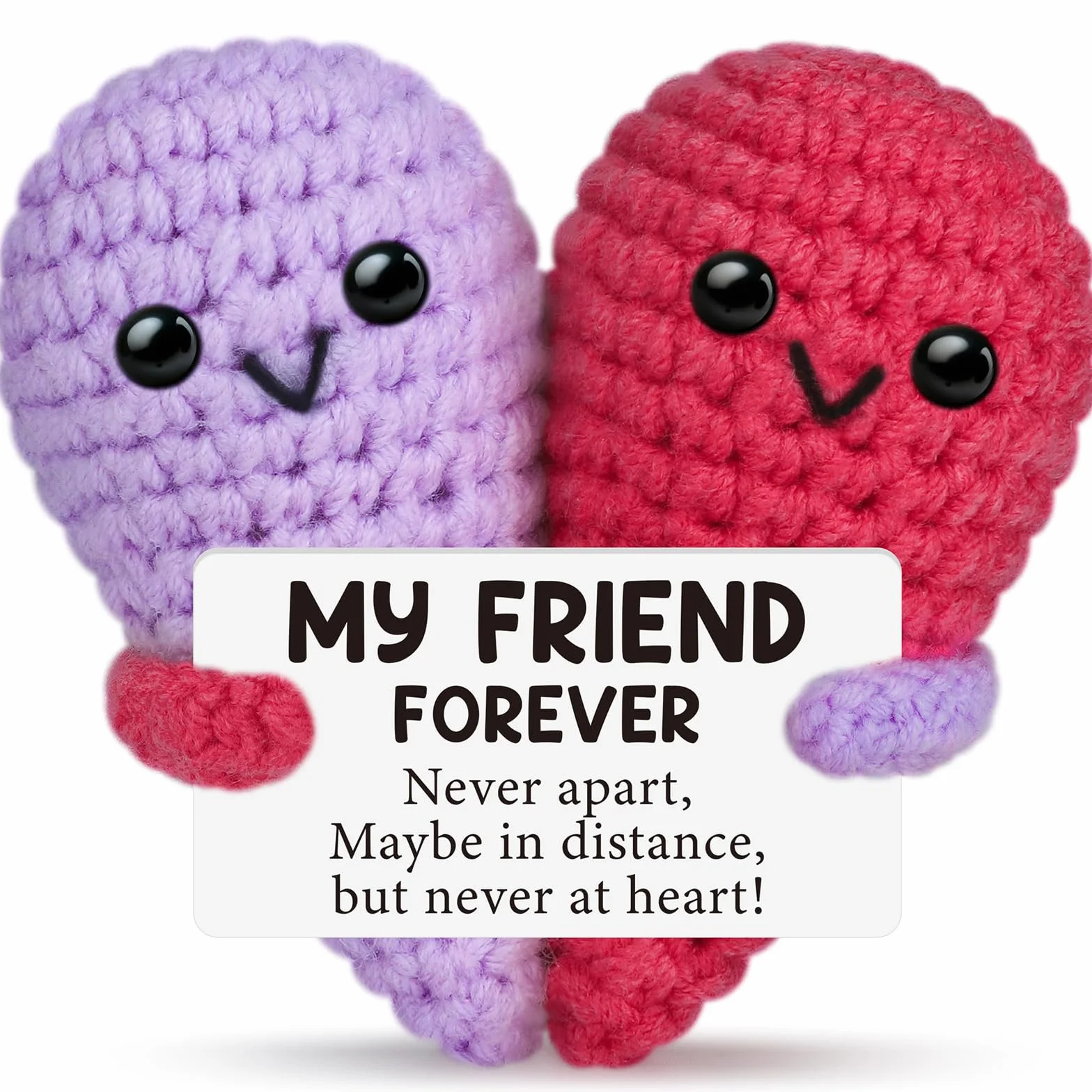 Cadeau Meilleur ami Deko Coeurs Câlin de Poche Crochet Positif Support émotionnel Cadeaux Noël