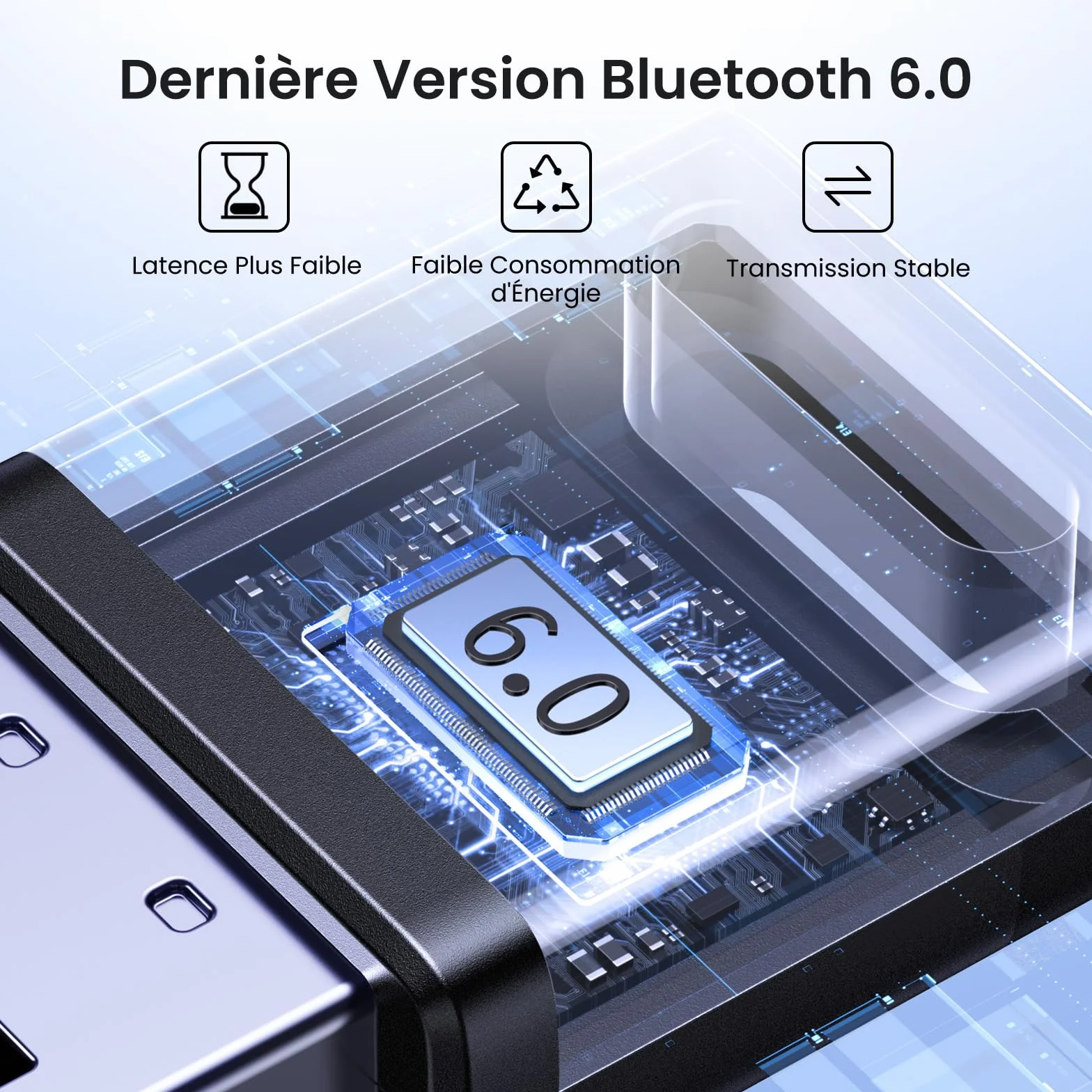 UGREEN Dongle Bluetooth 6.0 Clé USB Adaptateur Faible Latence pour PC Windows 11 10 8.1