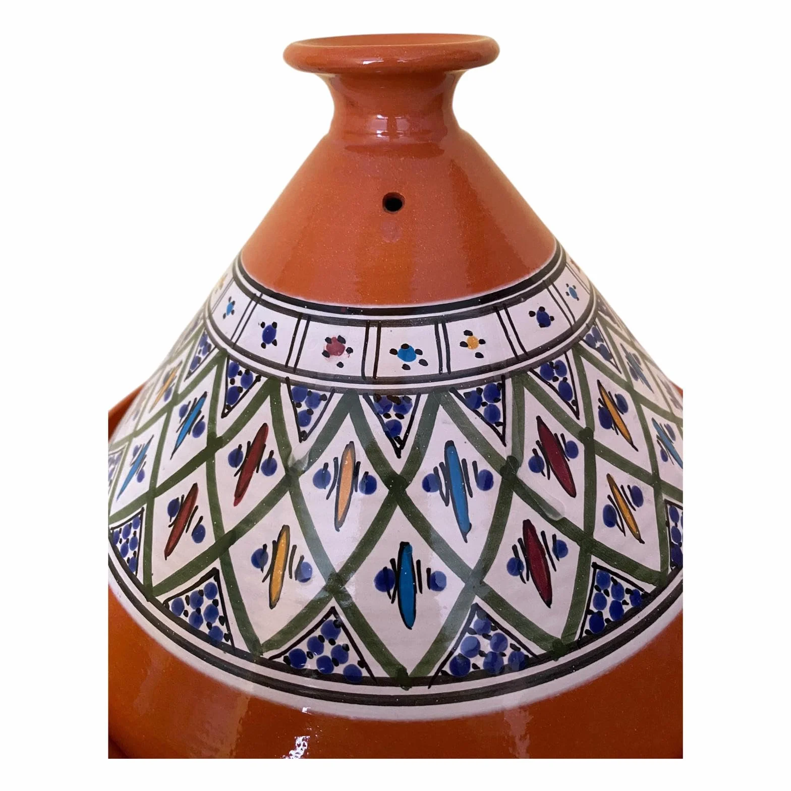La Maison Unique: Tajine Terre cuite Marocaine Tunisienne Diamètre 32 cm Cocotte Pression Avec Couvercle Plat Ethnique Marocain Cuisine Santé - Qualité Premium - Vert