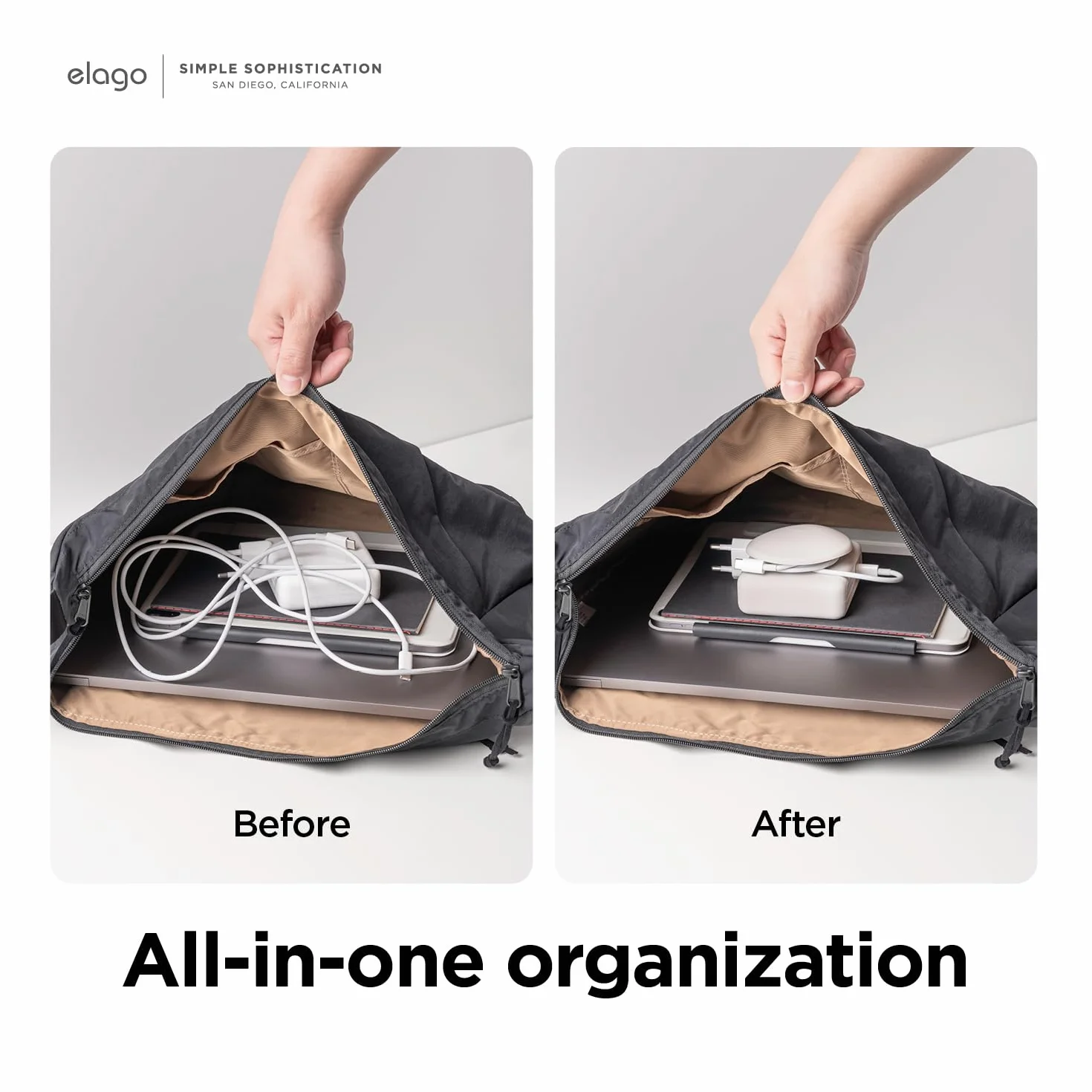 elago Organizer kabla ładującego, zwijacz kabla kompatybilny z MacBook Pro 2021-2026 16” M5 M4 M3 M2 M1 A3429/A3428/A3403/A3186/A2991/A2780/A2485, 140W