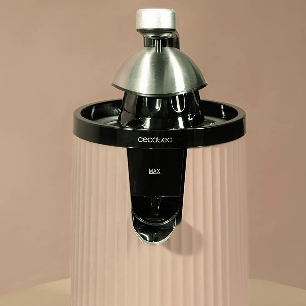 Cecotec Presse-agrumes électrique à bras pour oranges et agrumes Xqueeze RetroJuice 600 Beige. 600W, Style rétro, filtre en acier inox, cône plastique, levier pour extraire la pulpe, Anti-gouttes