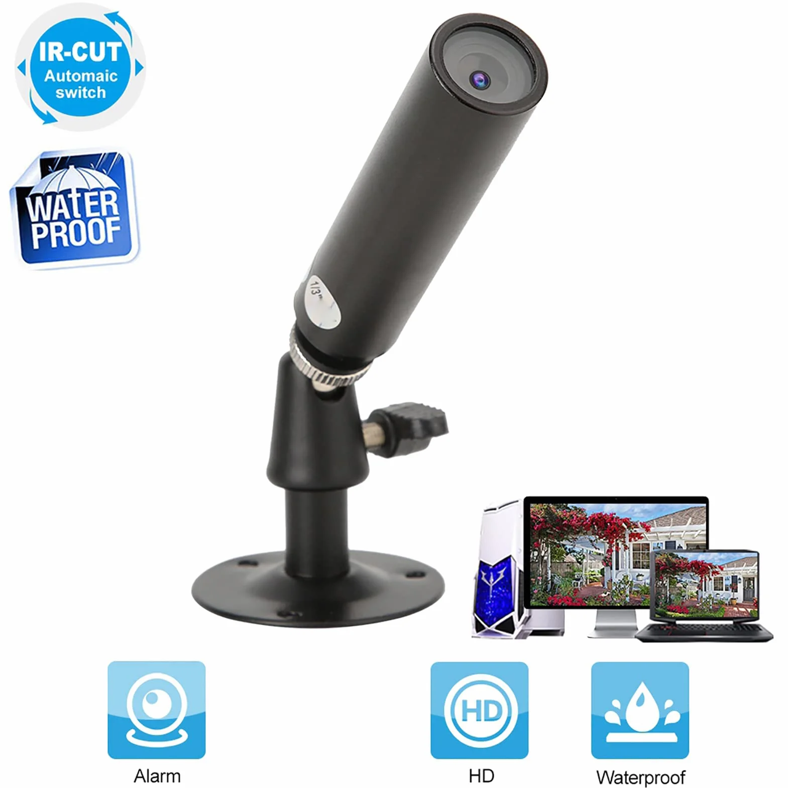 Kamera monitorująca mini kamera mini wodoodporna , przenośna kamera monitorująca , wodoodporna kamera 1080P Full HD Mini AHD z mikroprzewodową , metalową kamerą Caméras dômes