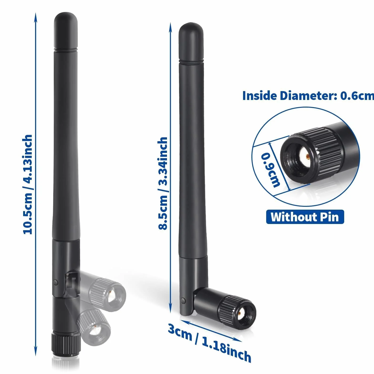 Bingfu Dwuzakresowa antena WiFi 2,4 GHz 5 GHz 5,8 GHz 3dBi MIMO RP-SMA Męska wielokierunkowa do kamery bezpieczeństwa IP Kamera cofania FPV Router WiFi karta PCIE sieć bezprzewodowa, 2 pakiety