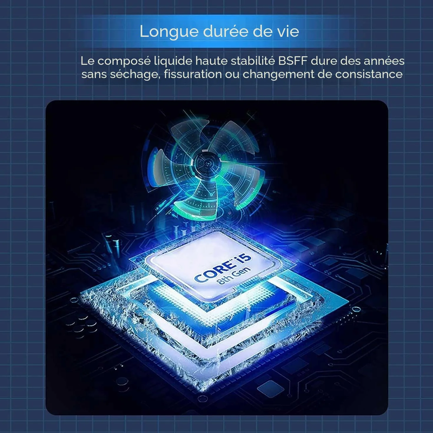 Pâte Thermique 3.5g pour CPU, Dissipateur Thermique, Haute Performance à Base de Carbone