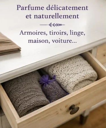 Sachets parfumés Lavande Provence 120g Naturels Armoire Linge