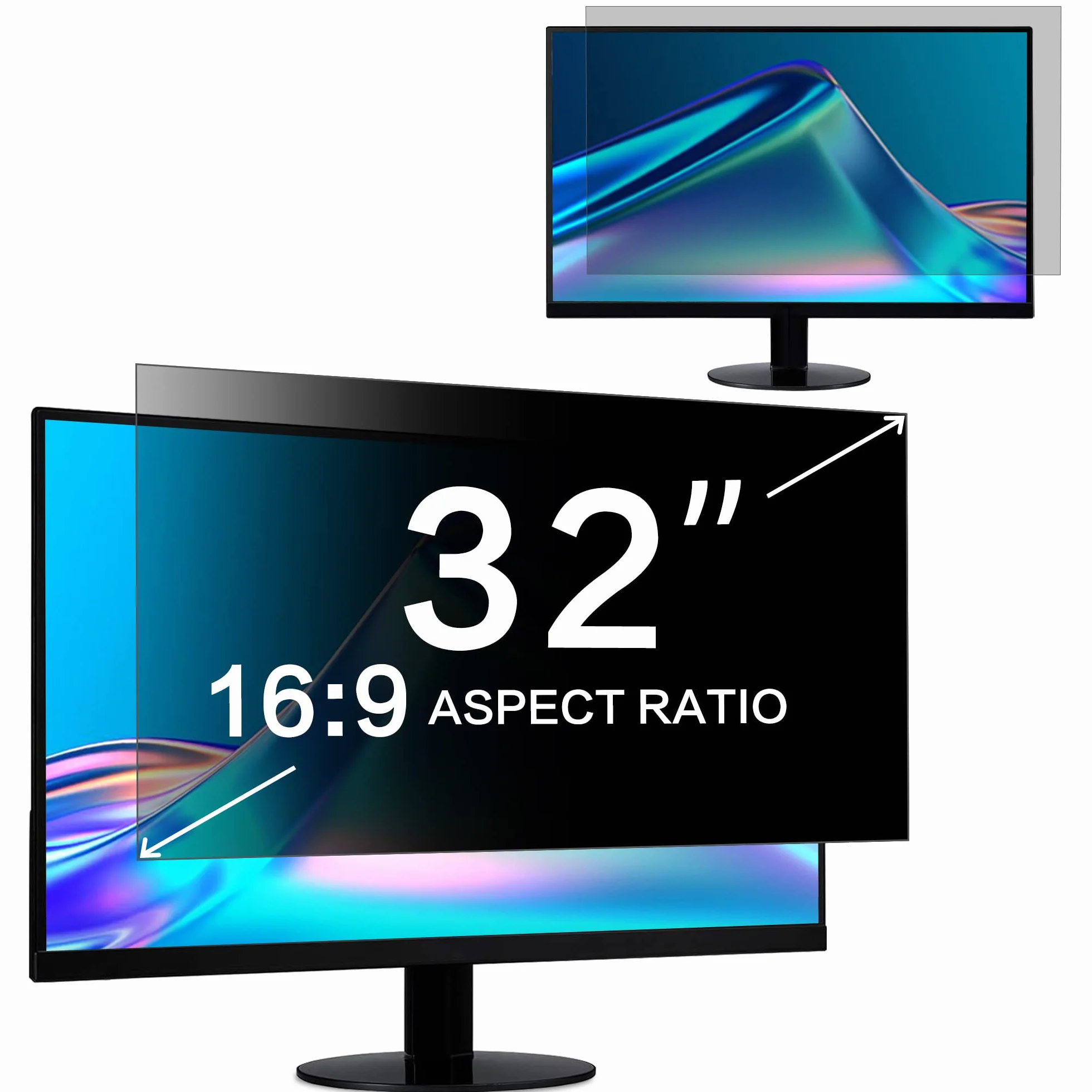32" Filtr prywatyzujący do panoramicznego monitora komputerowego 16:9, 27 cali x 40 cm, ochrona ekranu komputera i ochrona ekranu przed niebieskim światłem, ochrona ekranu przed oślepieniem