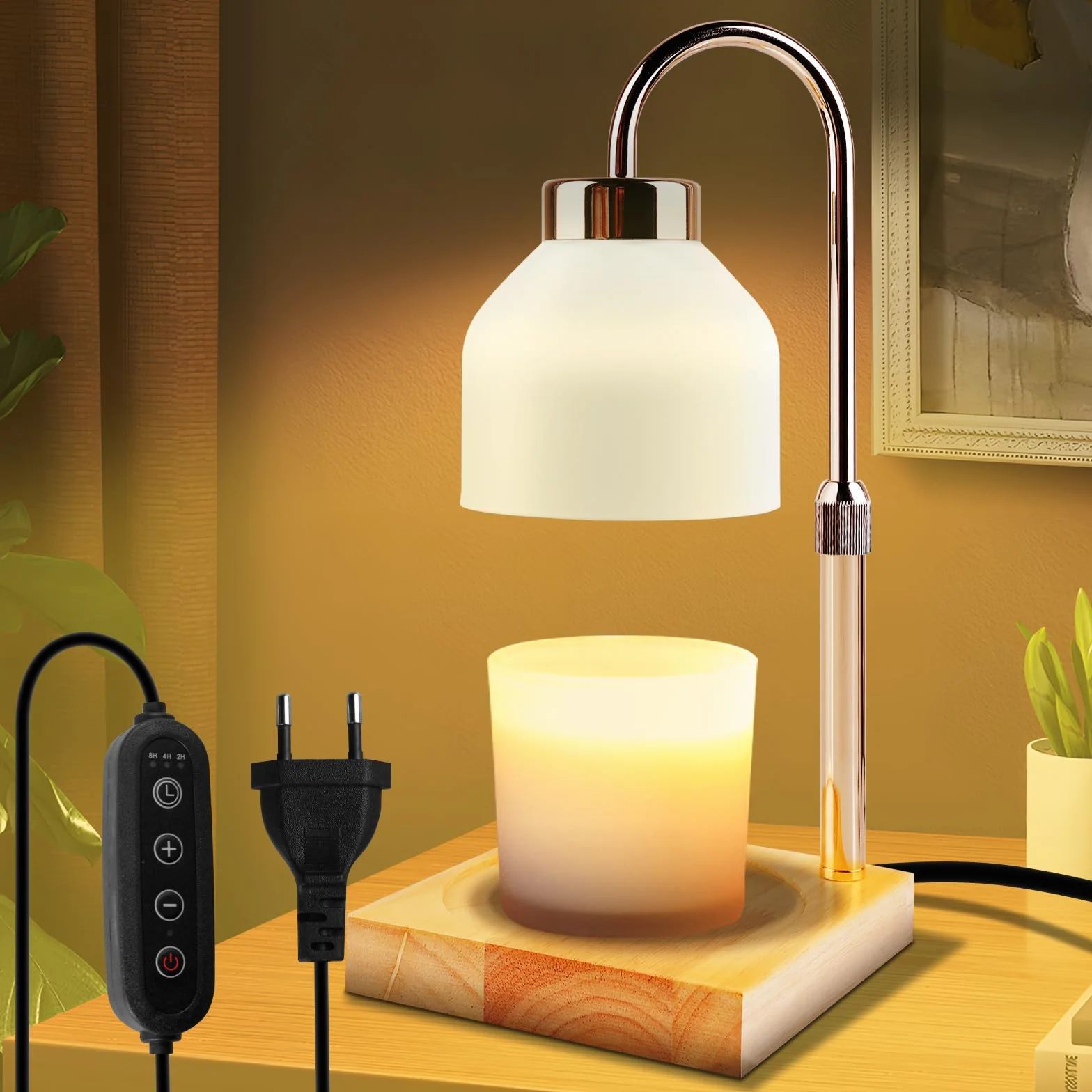 LampeZ ChauffeZ-BougieZ,Lampe Chauffe Bougie avec Minuterie Et Variateur,Candle Warmer Lamp Electrique,Chauffe-Bougie Electrique pour Chambre,Réglable en Hauteur,Décoration,Yoga,Maison