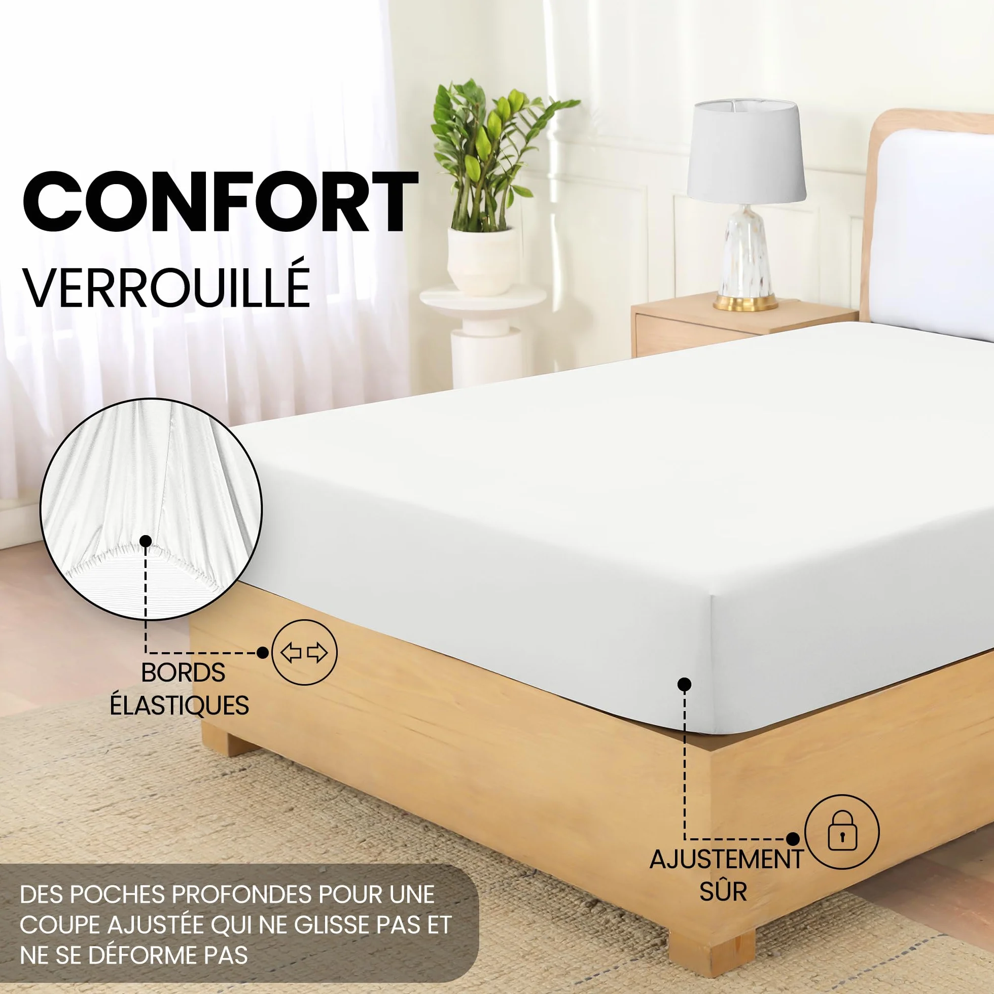 Utopia Bedding Drap Housse 140x200 cm 35 cm Microfibre brossée