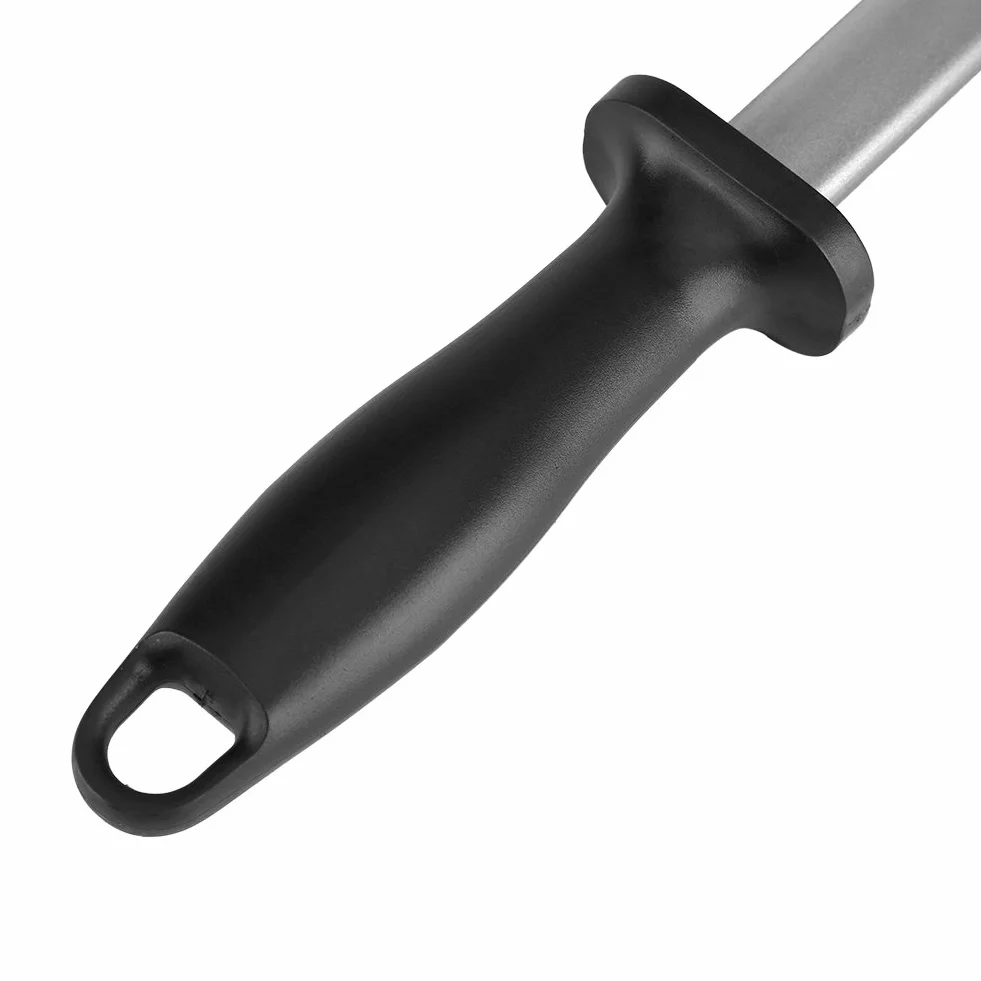 Fusil à Aiguiser Diamant Grain 30 cm, Aiguiseur de couteaux en acier 600 grains Aiguiseur à Couteaux Diamant Bâton à aiguiser affiloir avec poignée pour la cuisine et la chasse