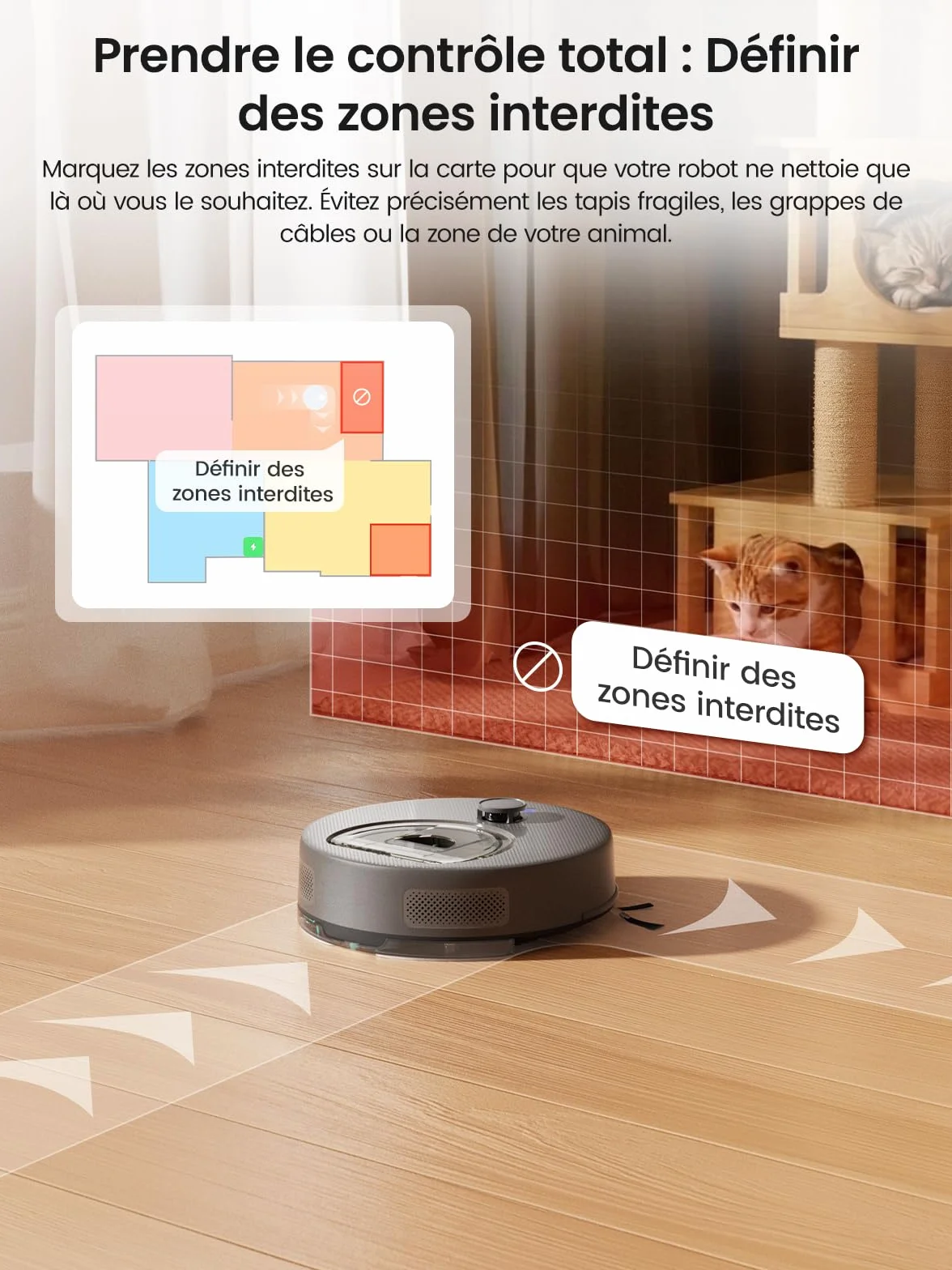 Lefant M330 Plus Aspirateur Robot Laveur 3en1, 5000Pa, 150Min, Système Freemove 3.0, Anti-emmêlement, Navigation LiDAR Précise, Zone Interdite Intelligente, 3 Niveaux d'Aspiration, APP/Alexa, Gris