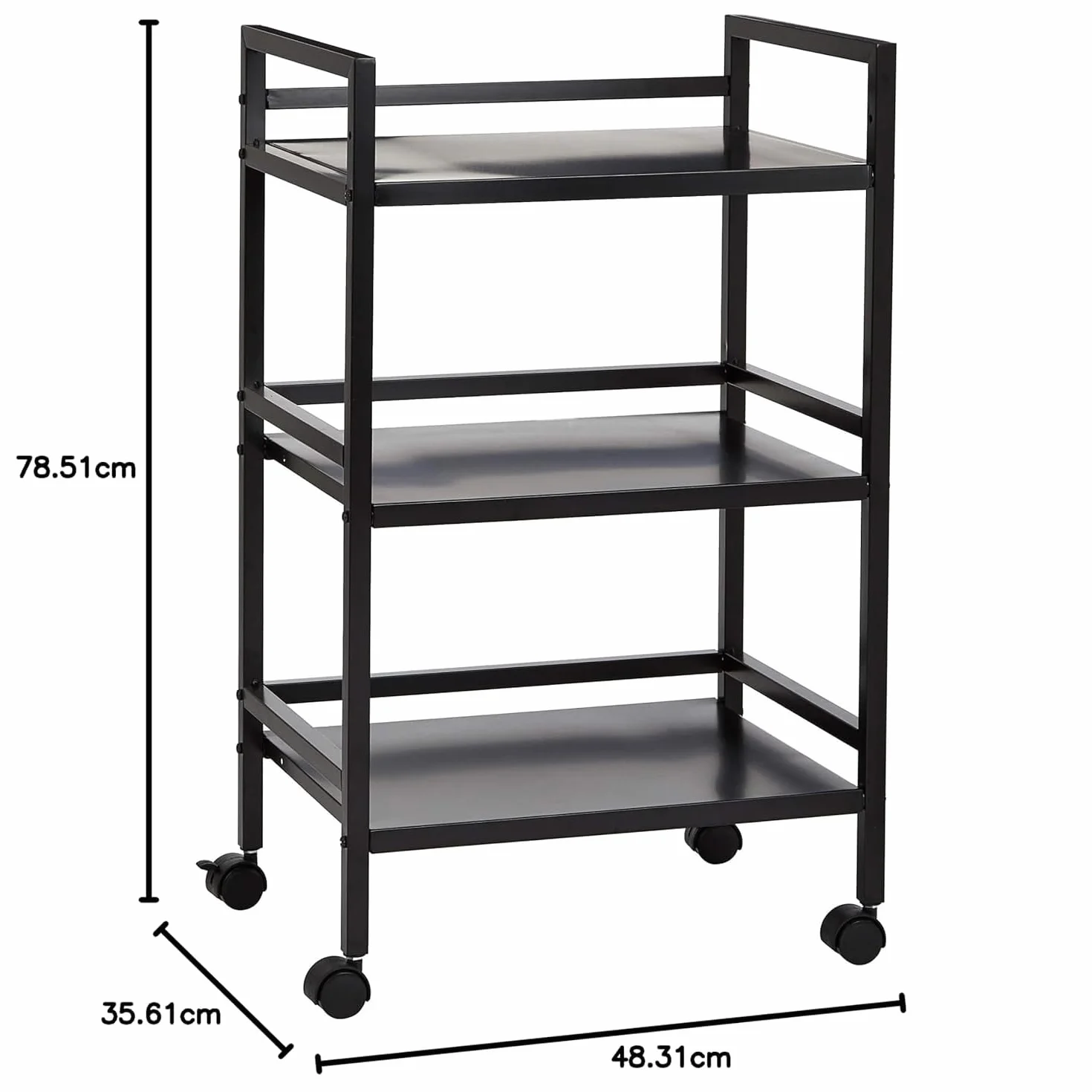 Amazon Basics Chariot en métal à 3 niveaux Noir