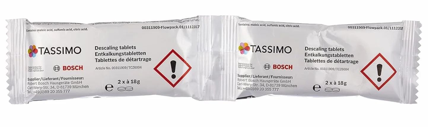 Bosch Tassimo TCZ6004 Produit Détartrant 4 Pastilles