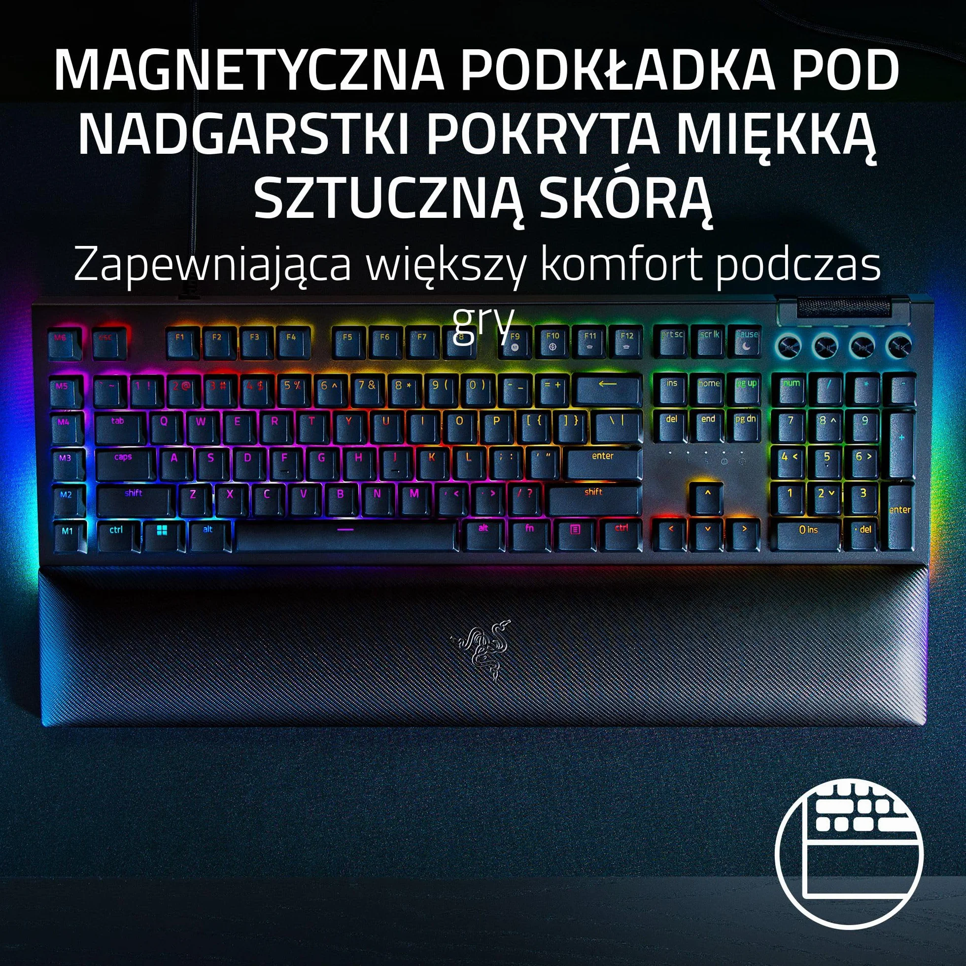 Razer BlackWidow V4, Razer GREEN Clicky Gen-3, USB, US (RZ03-04690100-R3M1)