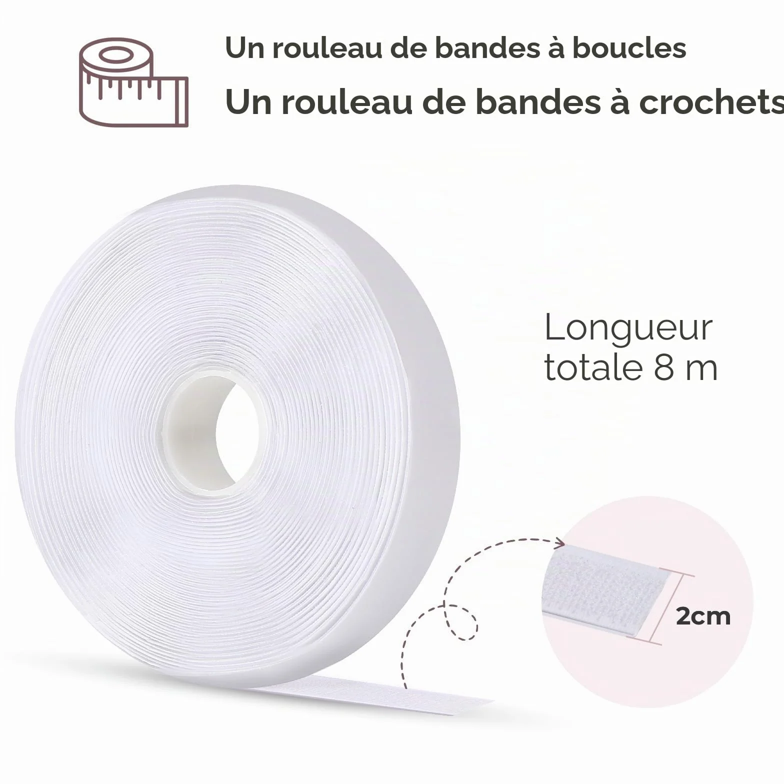 Oderra Bande Adhésive Double Face Blanche 8m x 2cm Scratch Autocollant Puissant pour Cadre Photo Fenêtre Moustiquaire Fixation Sans Percer 2 Rouleaux