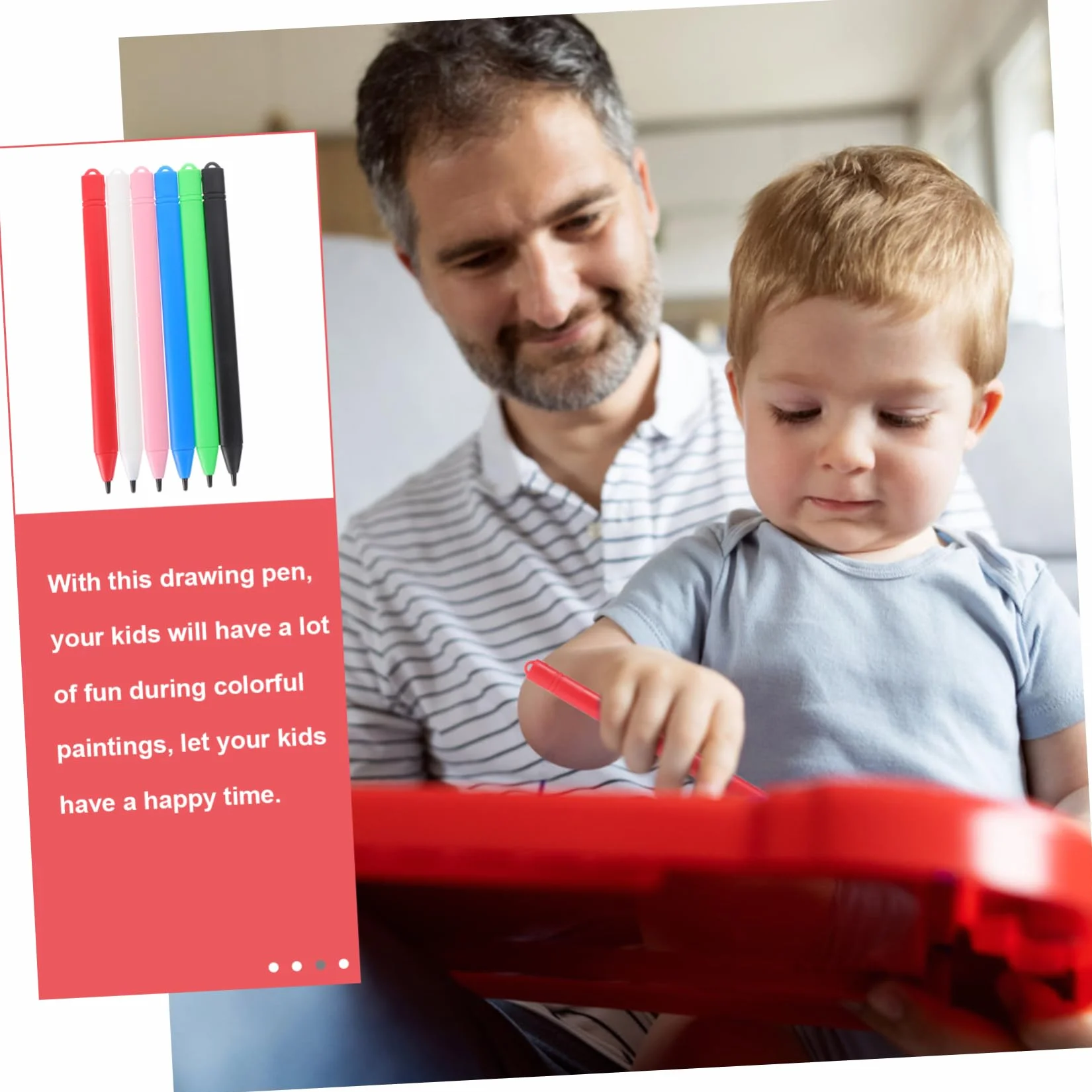 Lot de 6 stylos à dessin pour enfants - Aide à l'écriture épaisse pour peinture et dessin